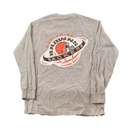 NFL Clothing > Gender Neutral Adult Clothing > Hoodies & Sweatshirts > Sweatshirts Vintage 1990s Cleveland Browns Backers NFL Long Sleeve Shirt Men's Medium/
