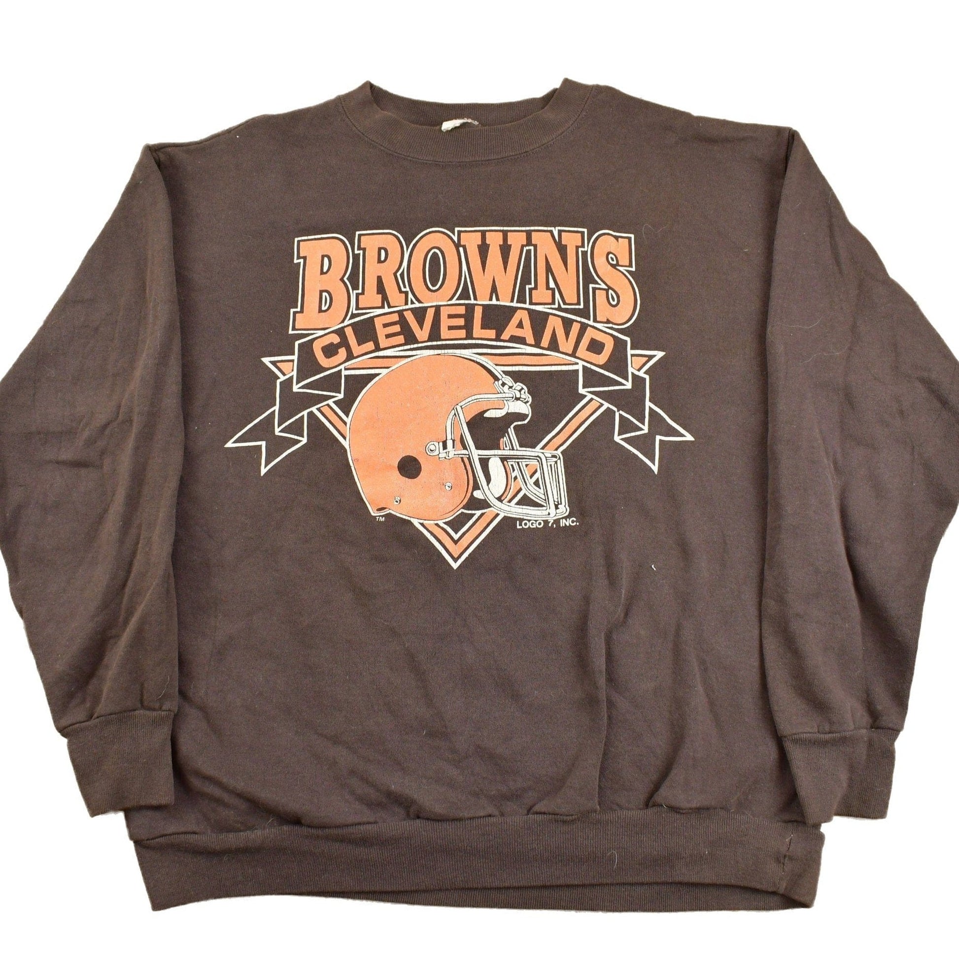 NFL Clothing > Gender Neutral Adult Clothing > Hoodies & Sweatshirts > Sweatshirts Vintage 1990s Cleveland Browns NFL Crewneck Sweatshirt Men's XL