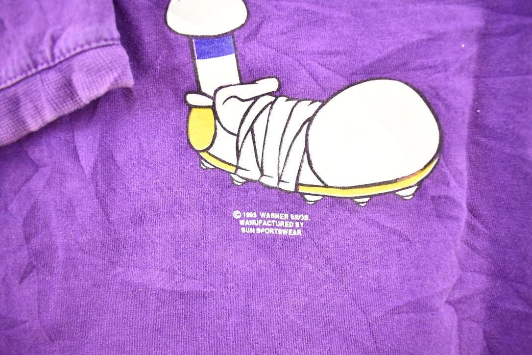 NFL Clothing > Gender Neutral Adult Clothing > Hoodies & Sweatshirts > Sweatshirts Vintage 1993 Vikings Bugs Bunny Marvin The Martian NFL Cartoon Crewneck Sweatshirt Men's S