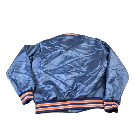 NFL Clothing > Gender Neutral Adult Clothing > Jackets & Coats Vintage 1980s Chicago Bears NFL Swingster Satin Bomber Jacket Men's Medium