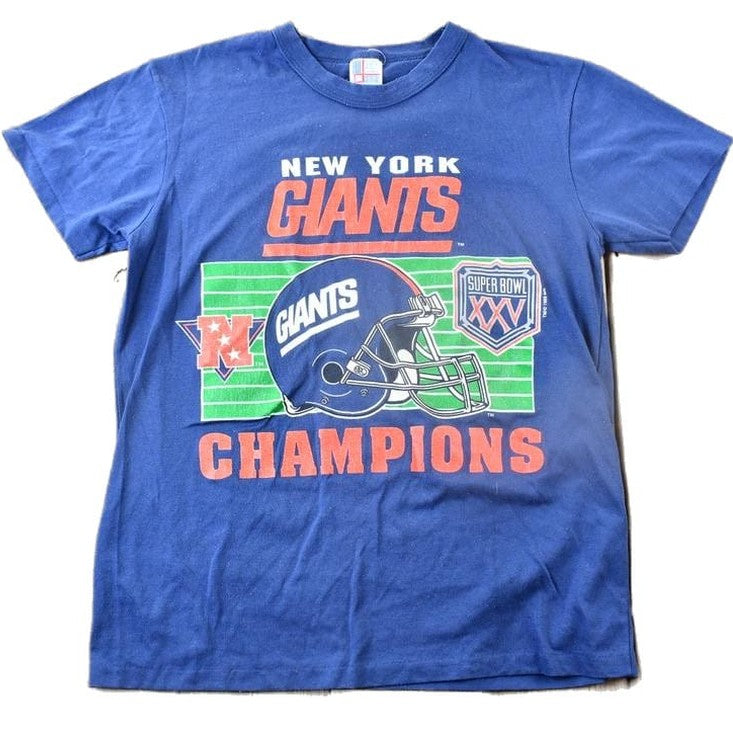 NFL Clothing > Gender Neutral Adult Clothing > Tops & Tees > T Shirts Vintage 1989 New York Giants NFL Super Bowl Champions T-shirt Men's Large