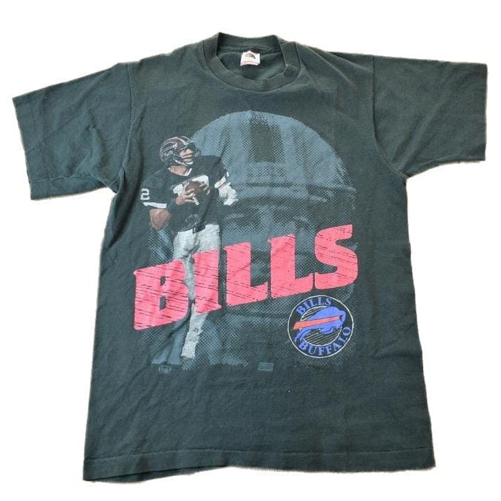 NFL Clothing > Gender Neutral Adult Clothing > Tops & Tees > T Shirts Vintage 1990s Buffalo Bills NFL Graphic T-Shirt Men's Small