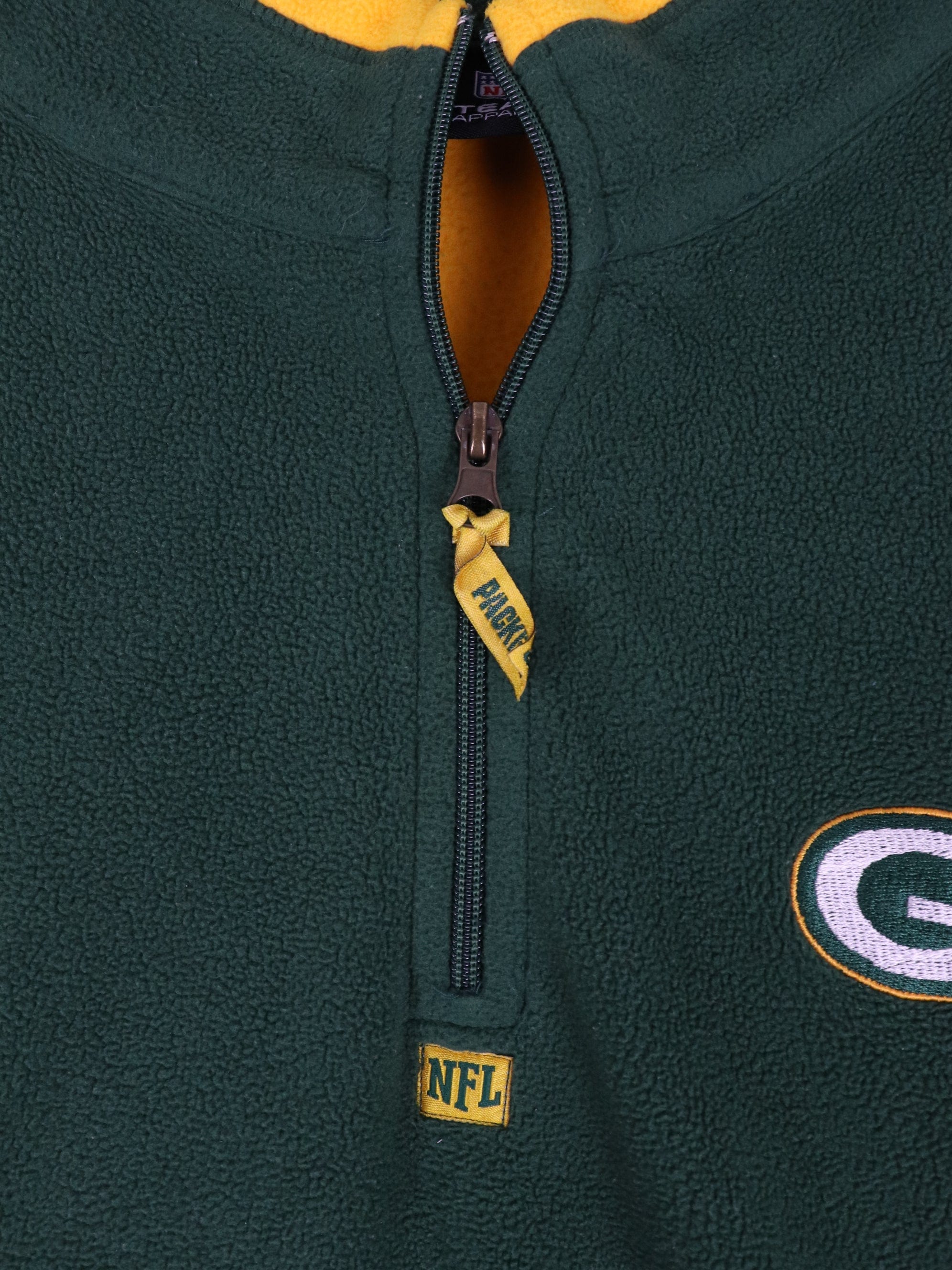 Green Bay Packers Sweater Mens XL Green NFL Football Fleece Quarter Zip