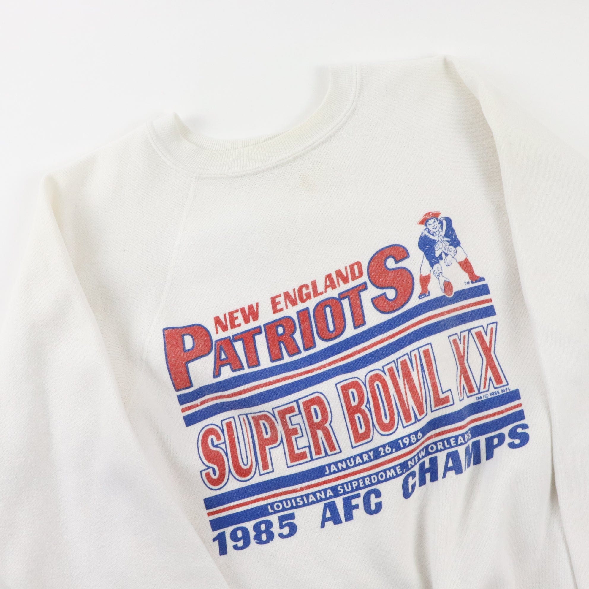 Vintage 80s NEW ENGLAND PATRIOTS NFL Hooded Sweatshirt S