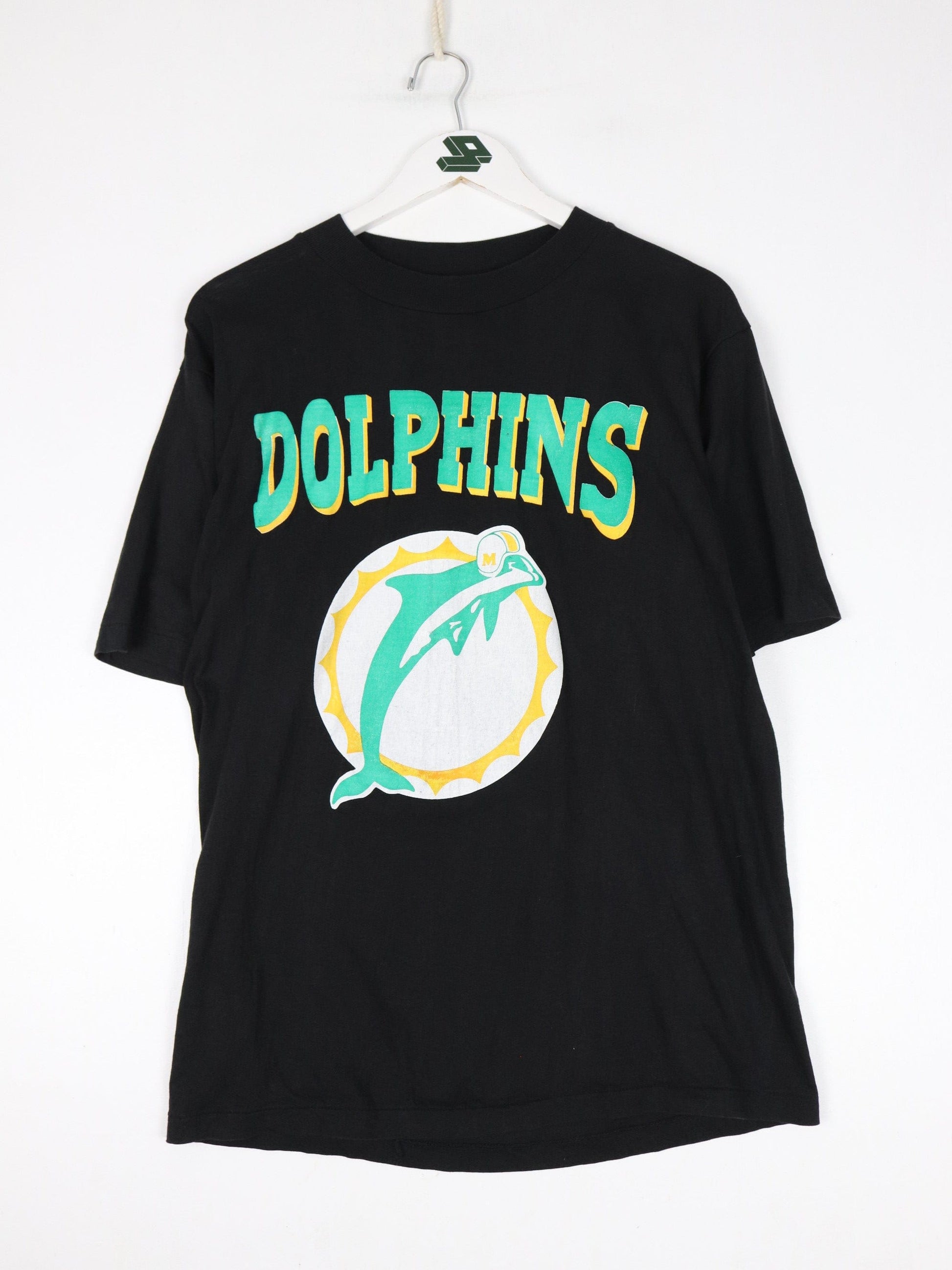 NFL T-Shirts & Tank Tops Vintage Miami Dolphins T Shirt Mens Large Black NFL 90s