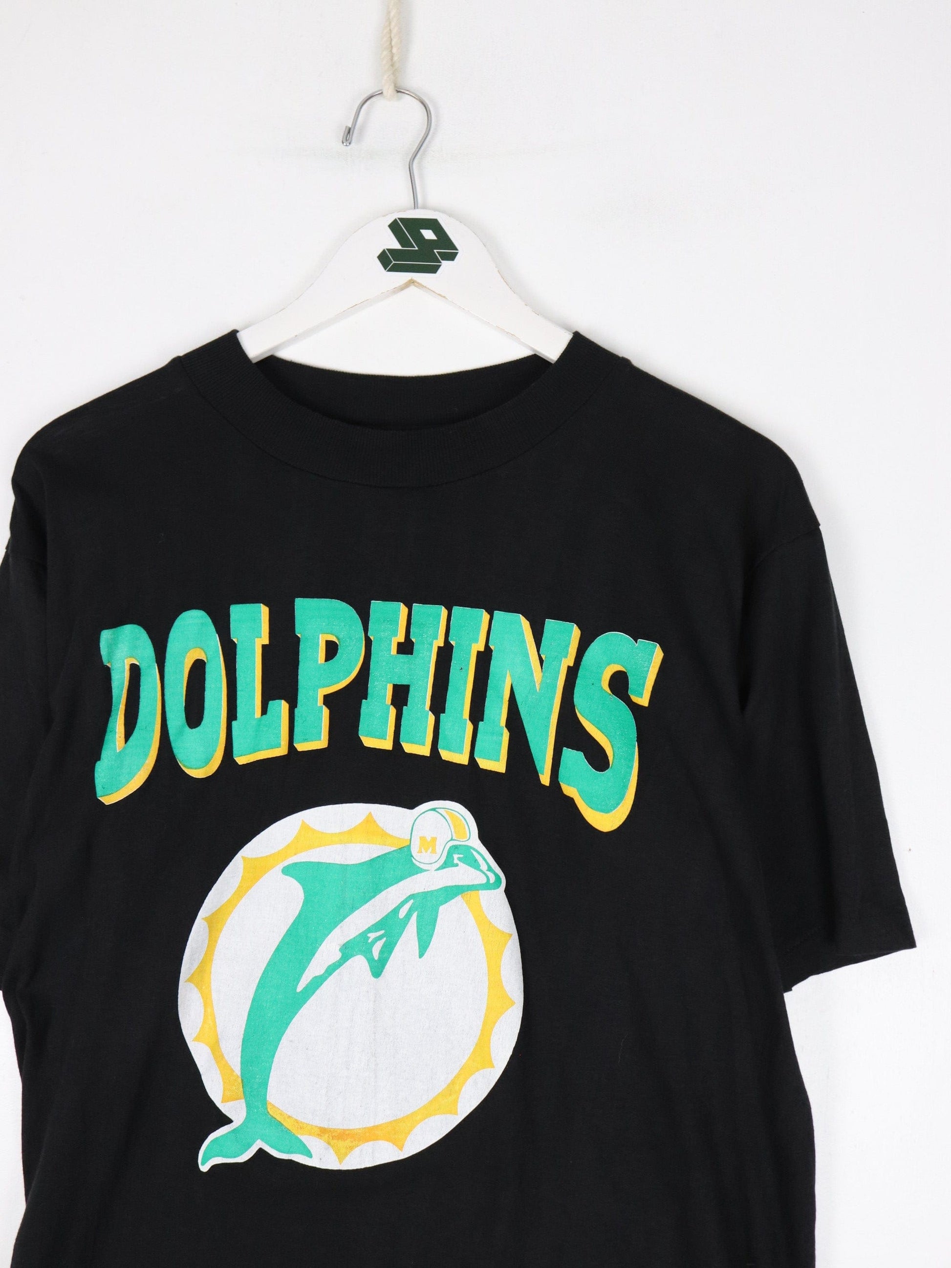 NFL T-Shirts & Tank Tops Vintage Miami Dolphins T Shirt Mens Large Black NFL 90s