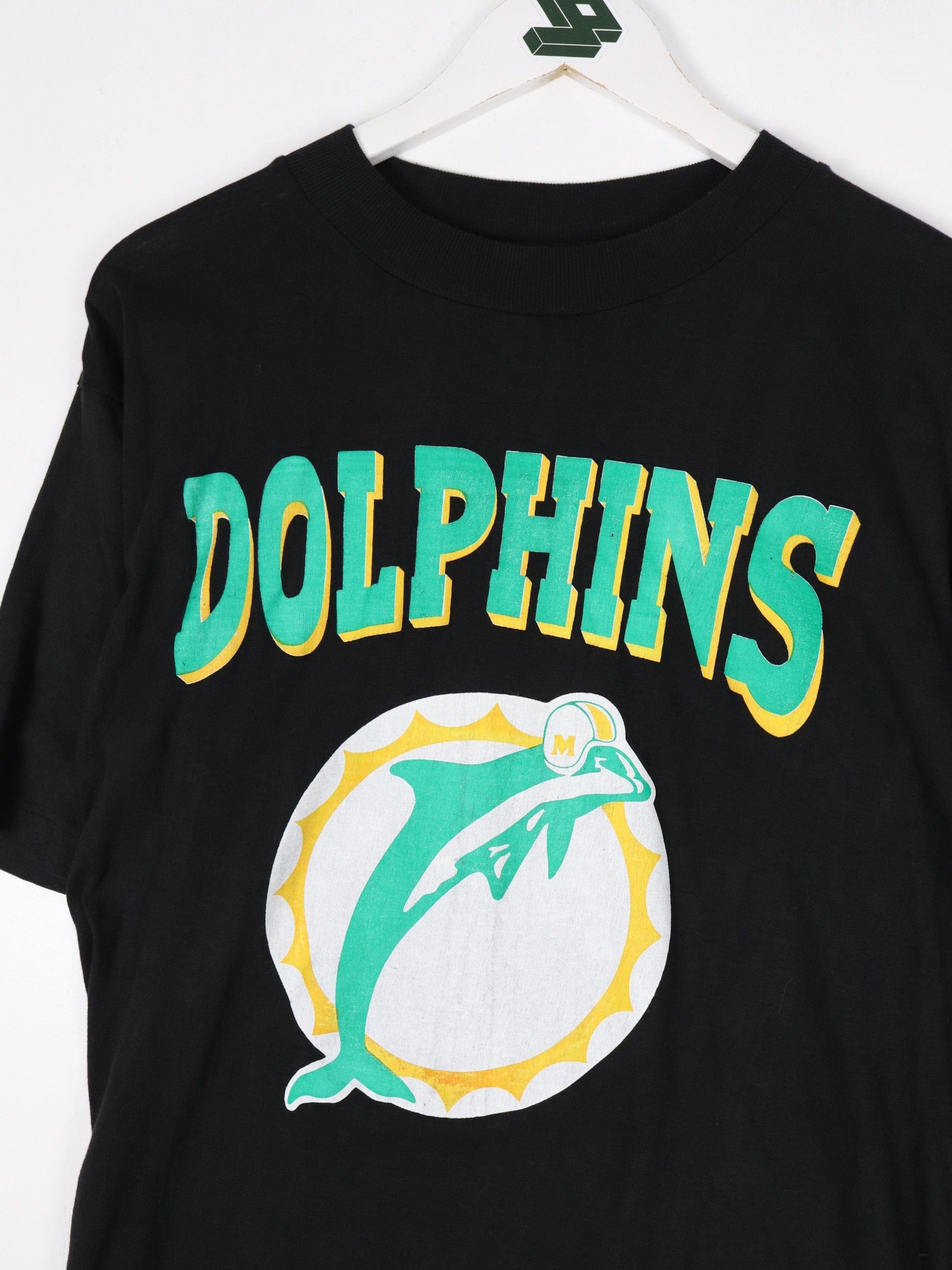 NFL T-Shirts & Tank Tops Vintage Miami Dolphins T Shirt Mens Large Black NFL 90s