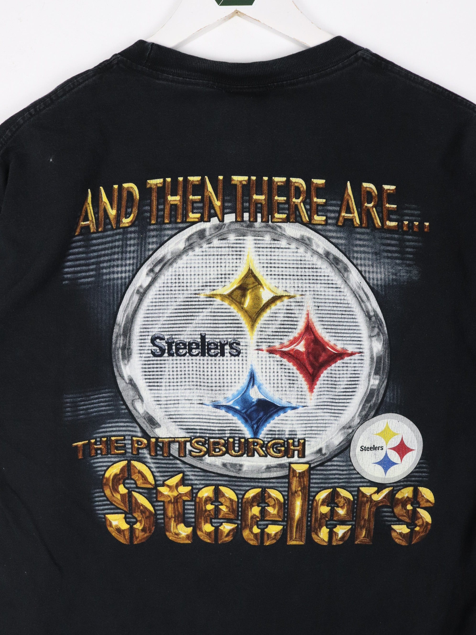 Vintage Pittsburgh Steelers T Shirt Mens Large Black NFL Football