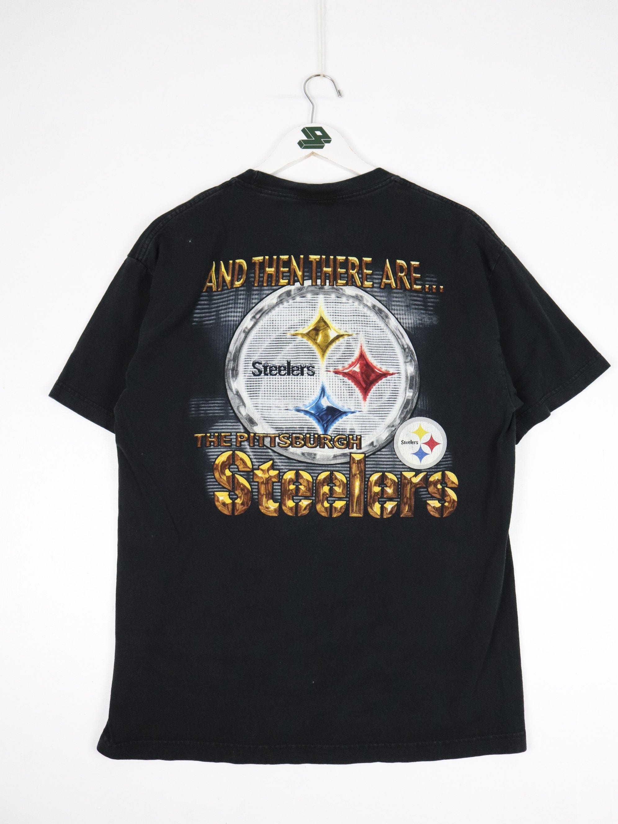 Vintage Pittsburgh Steelers T Shirt Mens Large Black NFL Football