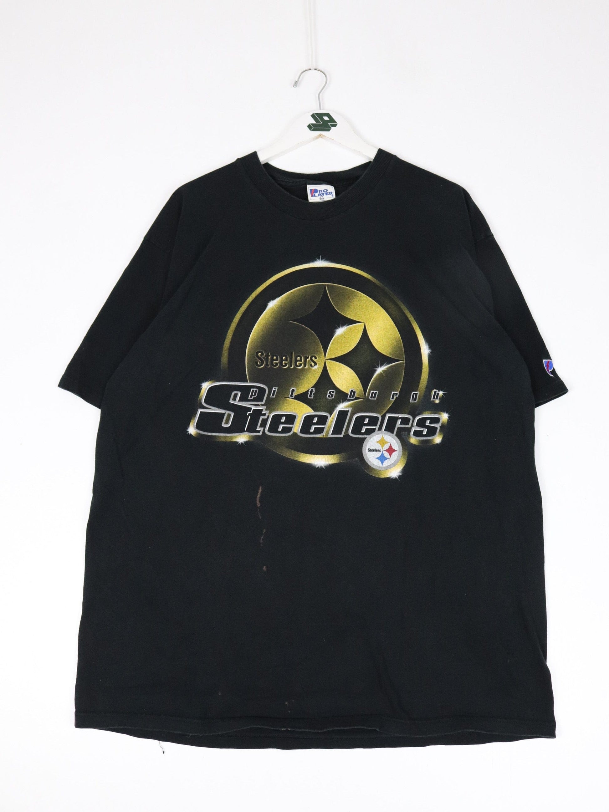NFL T-Shirts & Tank Tops Vintage Pittsburgh Steelers T Shirt Mens XL Black NFL Football