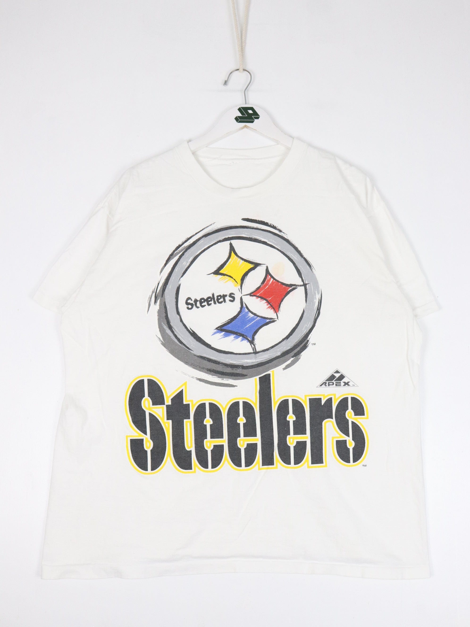 Vintage Pittsburgh Steelers T Shirt Mens XL White 90s NFL Football