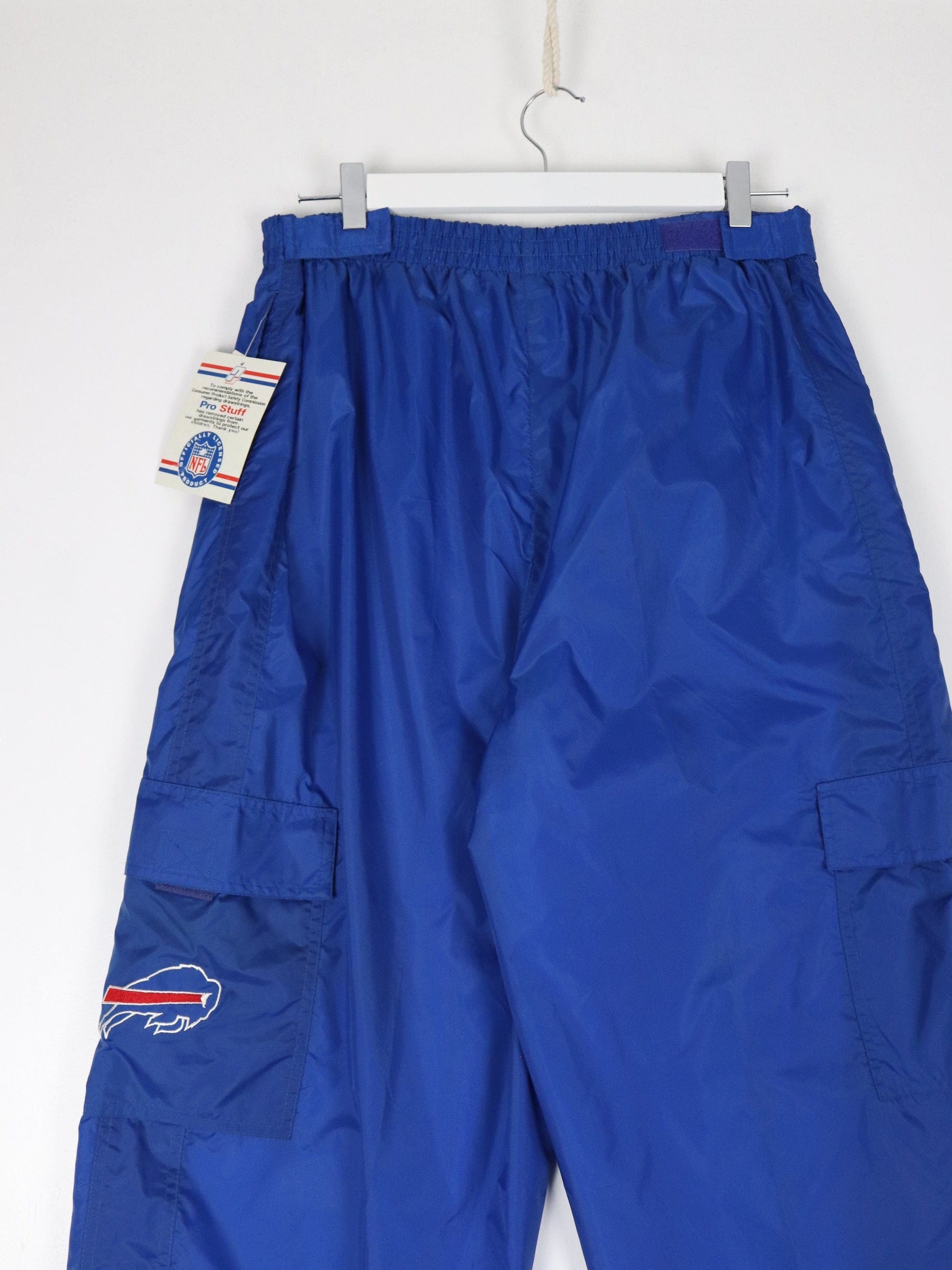 NFL Trackpants Vintage Buffalo Bills Pants Mens Large Blue Track Cargo Athletic NFL