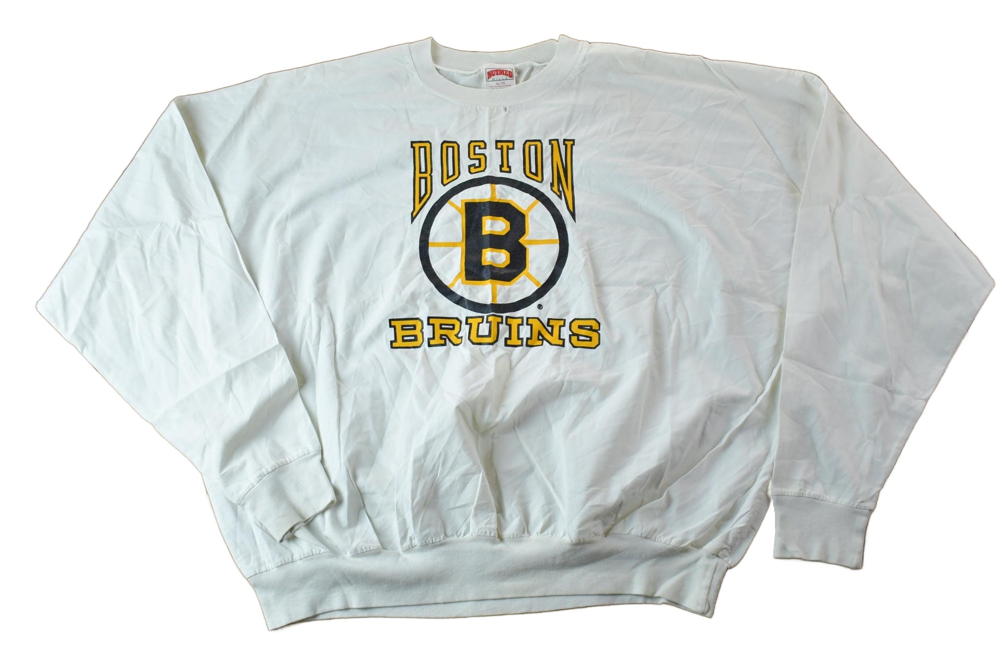 NHL Clothing > Gender Neutral Adult Clothing > Hoodies & Sweatshirts > Sweatshirts Vintage 1990s Boston Bruins Nutmeg Mills NHL Hockey Crewneck Sweatshirt Men's XL/ Made In USA / Vintage Sportswear / Embroidered / Hockey