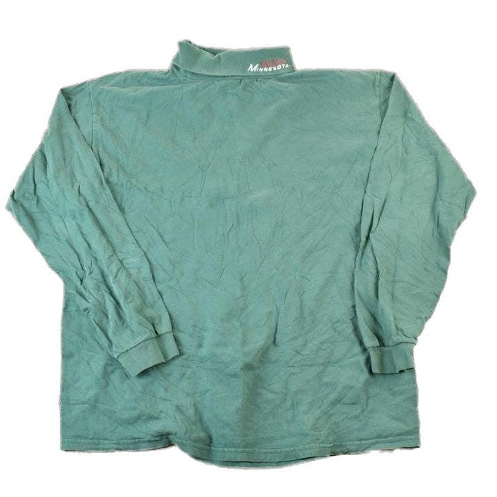 NHL Clothing > Gender Neutral Adult Clothing > Hoodies & Sweatshirts > Sweatshirts Vintage 1990s Minnesota Wild Turtleneck NHL Hockey Sweatshirt Men's Large