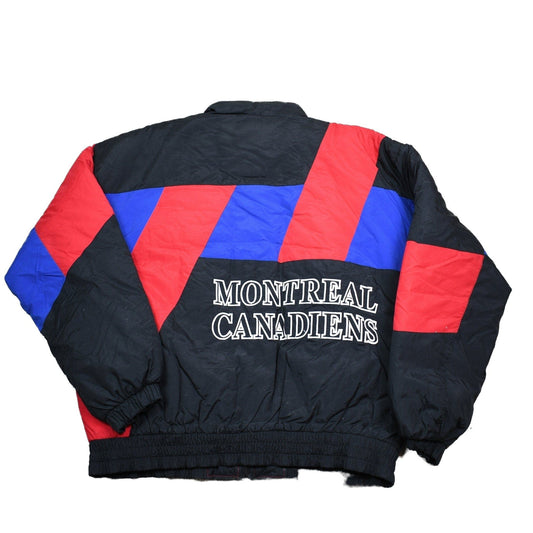 NHL Clothing > Gender Neutral Adult Clothing > Jackets & Coats Vintage 1990s Montreal Canadiens NHL Color Block Puffer Jacket Men's Large