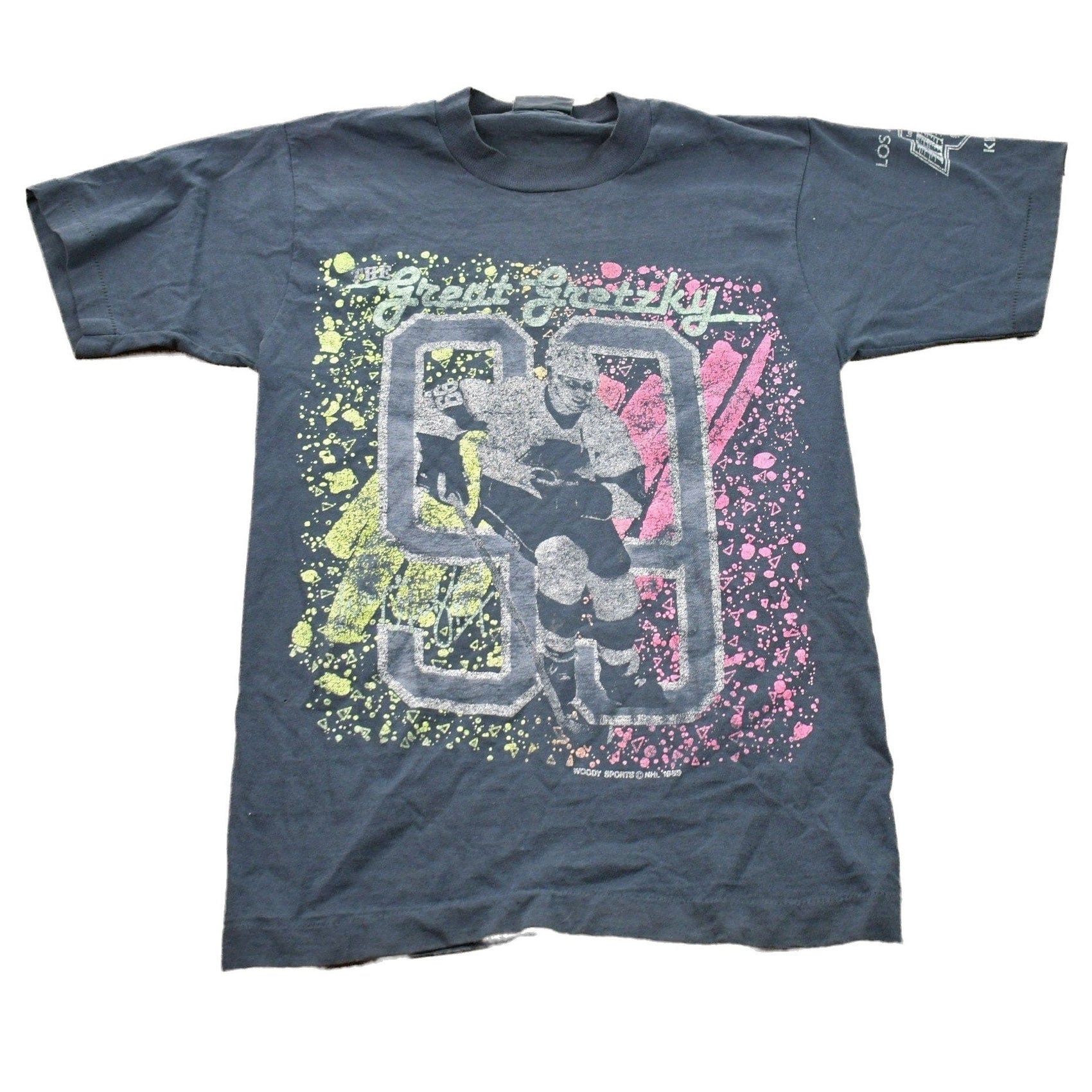 NHL Clothing > Gender Neutral Adult Clothing > Tops & Tees > T Shirts Vintage 1989 The Great Wayne Gretzky Graphic T-Shirt Men's XS