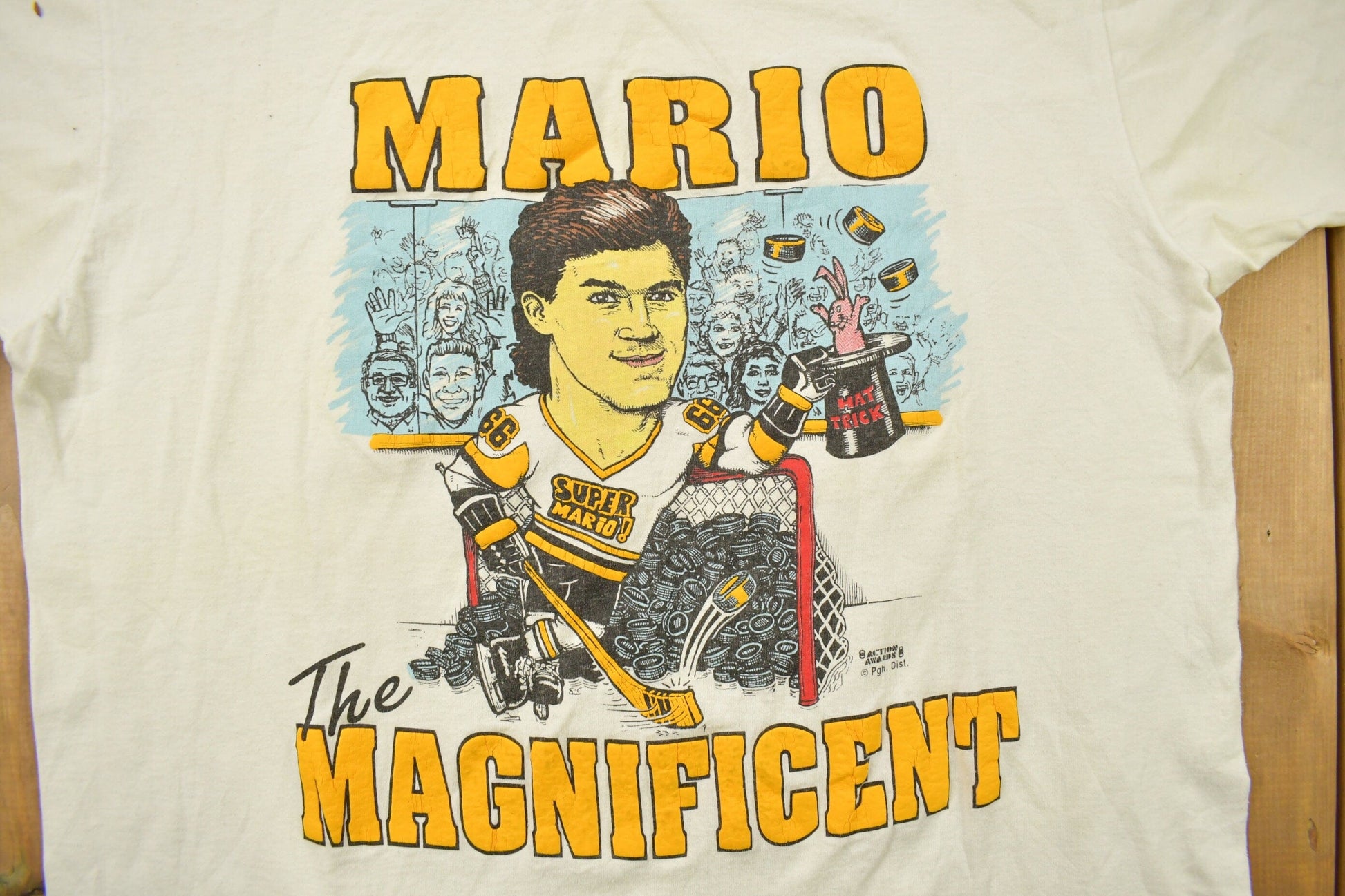 NHL Clothing > Gender Neutral Adult Clothing > Tops & Tees > T Shirts Vintage 1990s Mario Lemieux NHL Graphic T-Shirt Men's Large