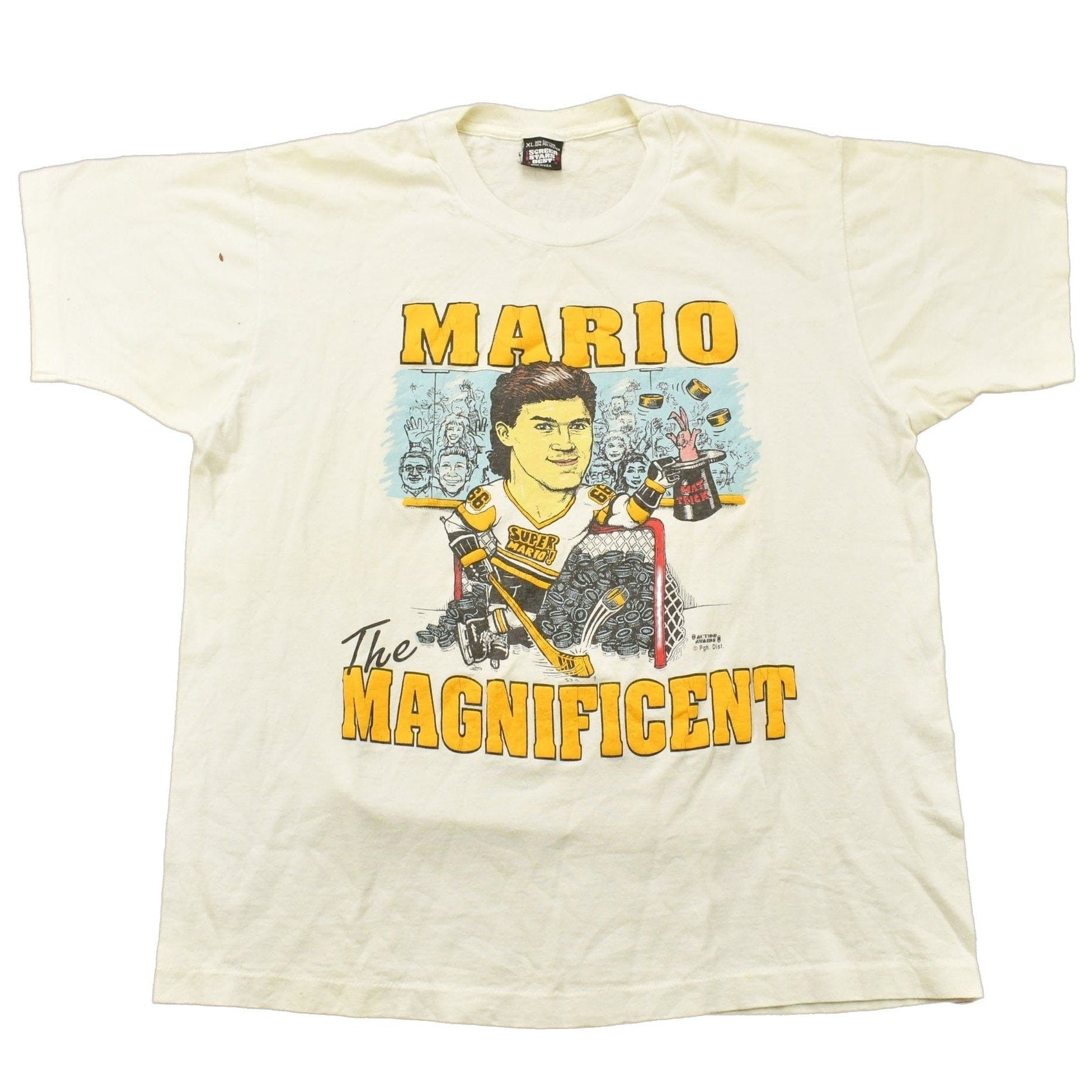 NHL Clothing > Gender Neutral Adult Clothing > Tops & Tees > T Shirts Vintage 1990s Mario Lemieux NHL Graphic T-Shirt Men's Large