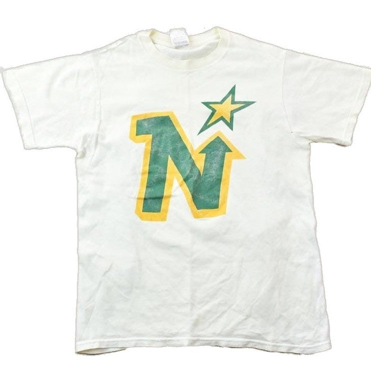 NHL Clothing > Gender Neutral Adult Clothing > Tops & Tees > T Shirts Vintage 1990s Minnesota North Stars NHL Graphic T-Shirt Men's Large