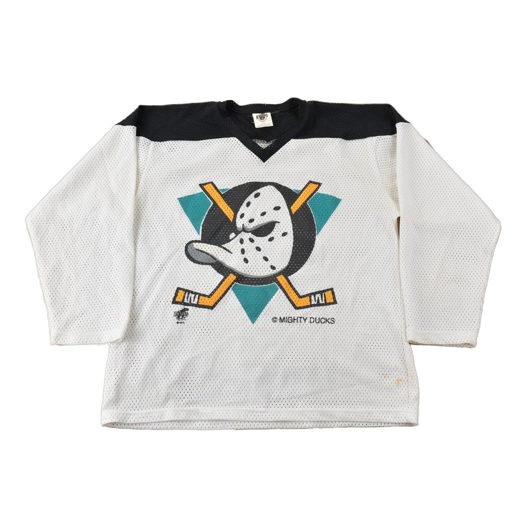 NHL Clothing > Men's Clothing > Sports & Fitness Vintage 1990s Anaheim Mighty Ducks NHL Ravens Hockey Jersey Made In Canada Size Youth Large