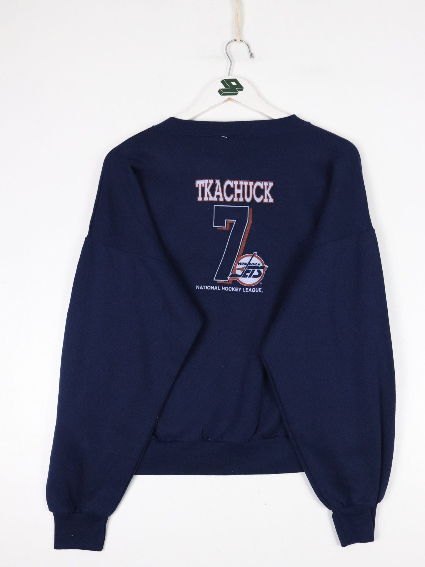 NHL Sweatshirts & Hoodies Vintage Keith Tkachuk Winnipeg Jets Sweatshirt Fits Mens S/M Blue 90s NHL