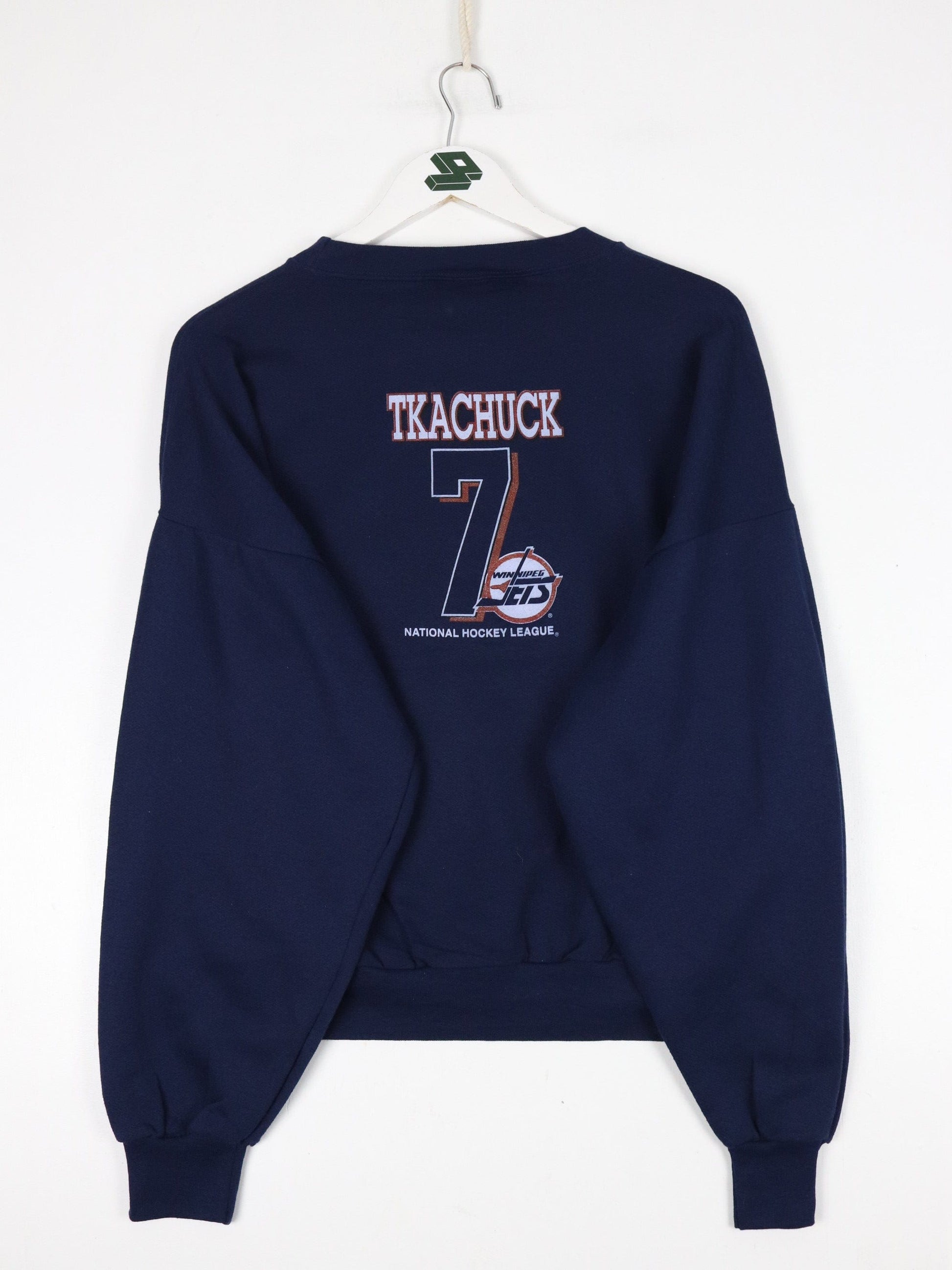 NHL Sweatshirts & Hoodies Vintage Keith Tkachuk Winnipeg Jets Sweatshirt Fits Mens S/M Blue 90s NHL