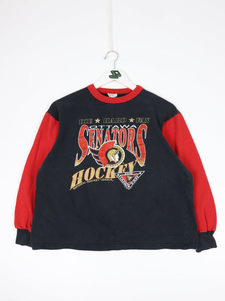 Ottawa Senators Ravens Two Tone 90s NHL Crewneck Grey