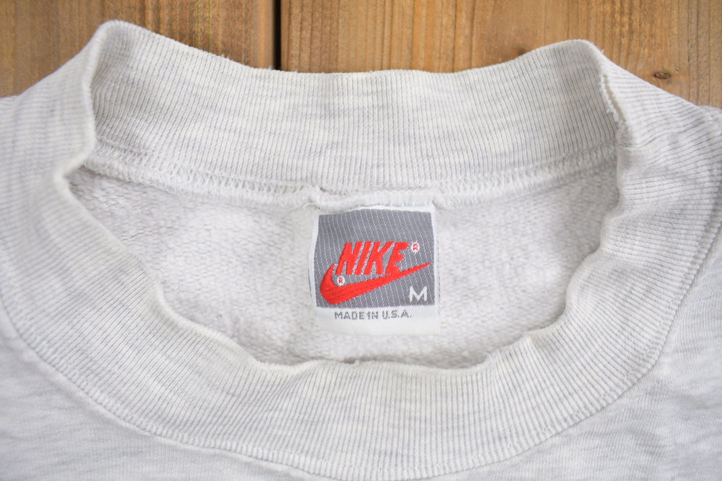 Nike Clothing > Gender Neutral Adult Clothing > Hoodies & Sweatshirts > Sweatshirts Vintage 1980s Nike Mini Logo Boxy Crewneck Sweatshirt / Vintage Nike / Sportswear / Streetwear / Nike Grey Tag / Made In USA