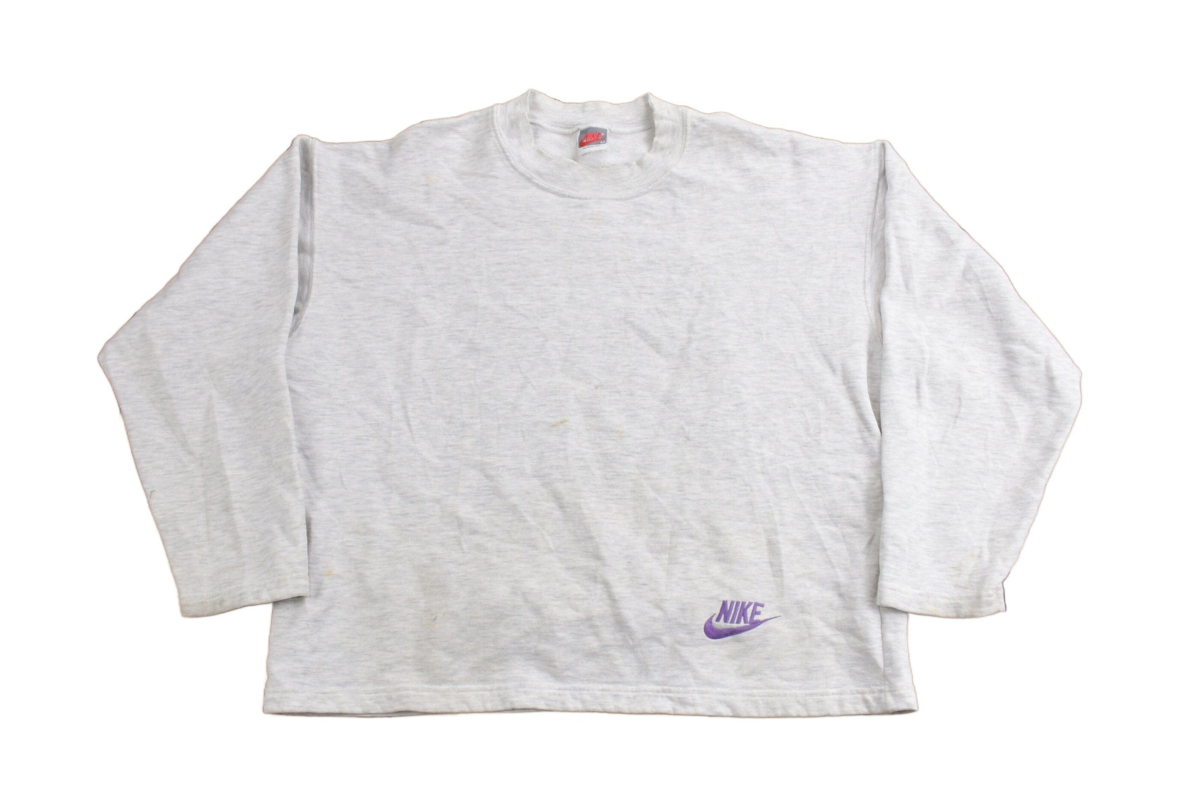 Nike Clothing > Gender Neutral Adult Clothing > Hoodies & Sweatshirts > Sweatshirts Vintage 1980s Nike Mini Logo Boxy Crewneck Sweatshirt / Vintage Nike / Sportswear / Streetwear / Nike Grey Tag / Made In USA
