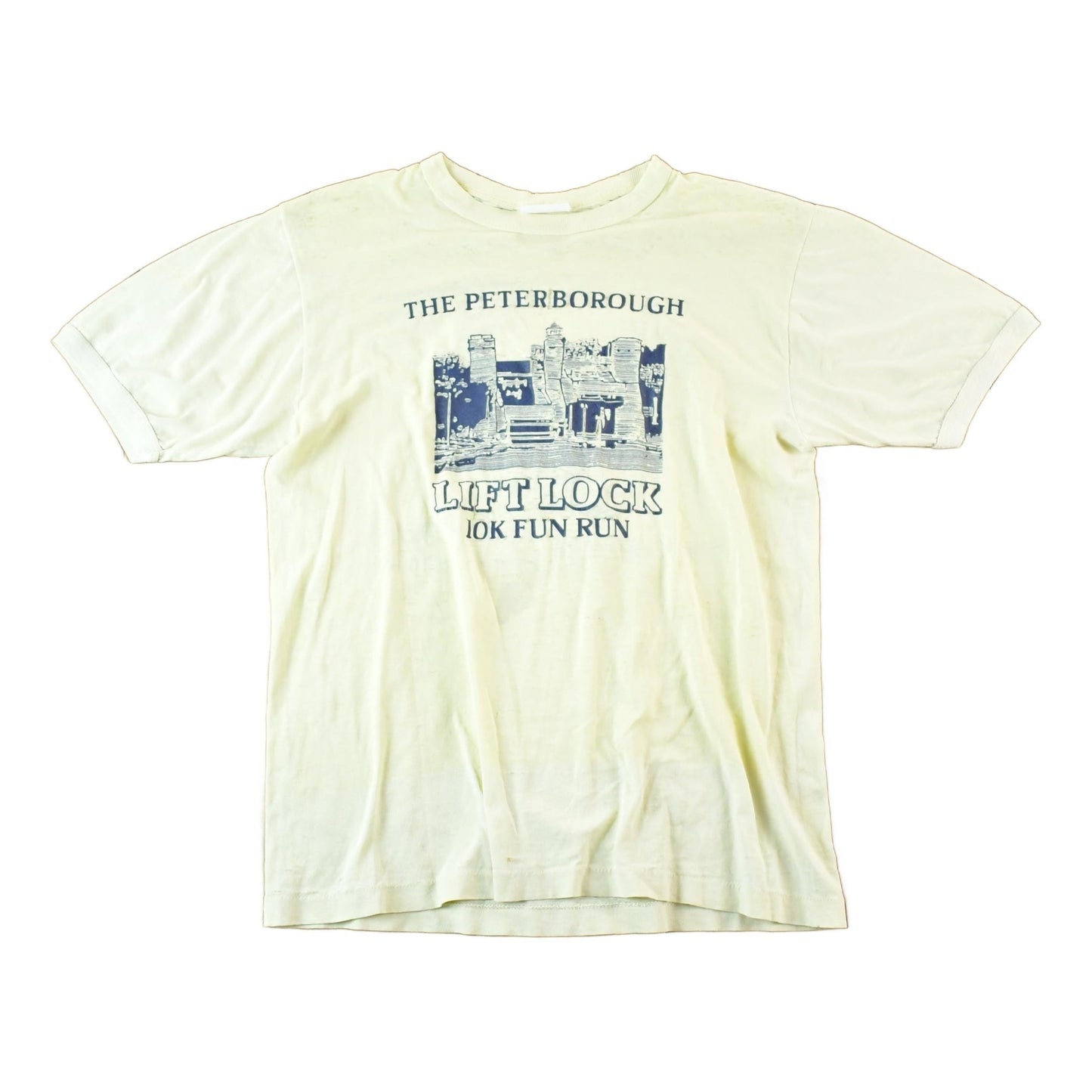 Nike Clothing > Gender Neutral Adult Clothing > Tops & Tees > T Shirts Vintage 1980s The Peterborough Lift Lock Run Souvenir T-Shirt Mens S