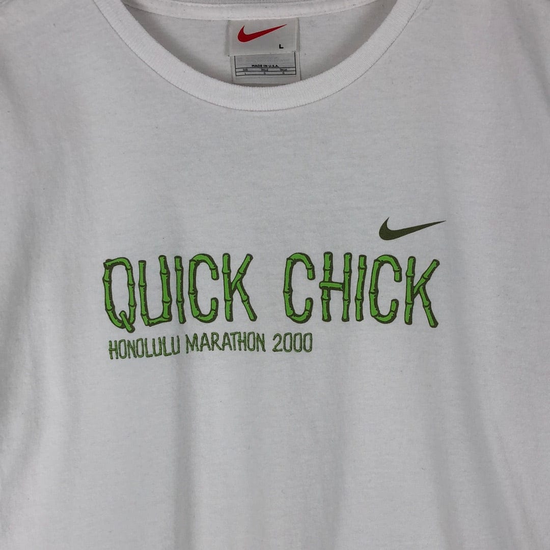 Vintage Nike T Shirt Womens Large White Honolulu Marathon Running Athl –  Proper Vintage