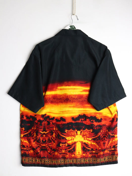 No Boundaries Shirt Mens XL Black Native Button Up from propervintagecanada