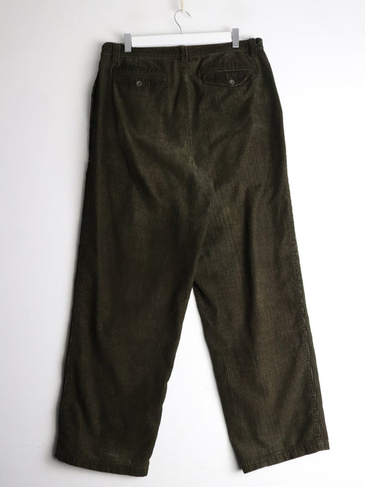 North Bay Pants Fits Mens 34 x 29 Green Corduroy