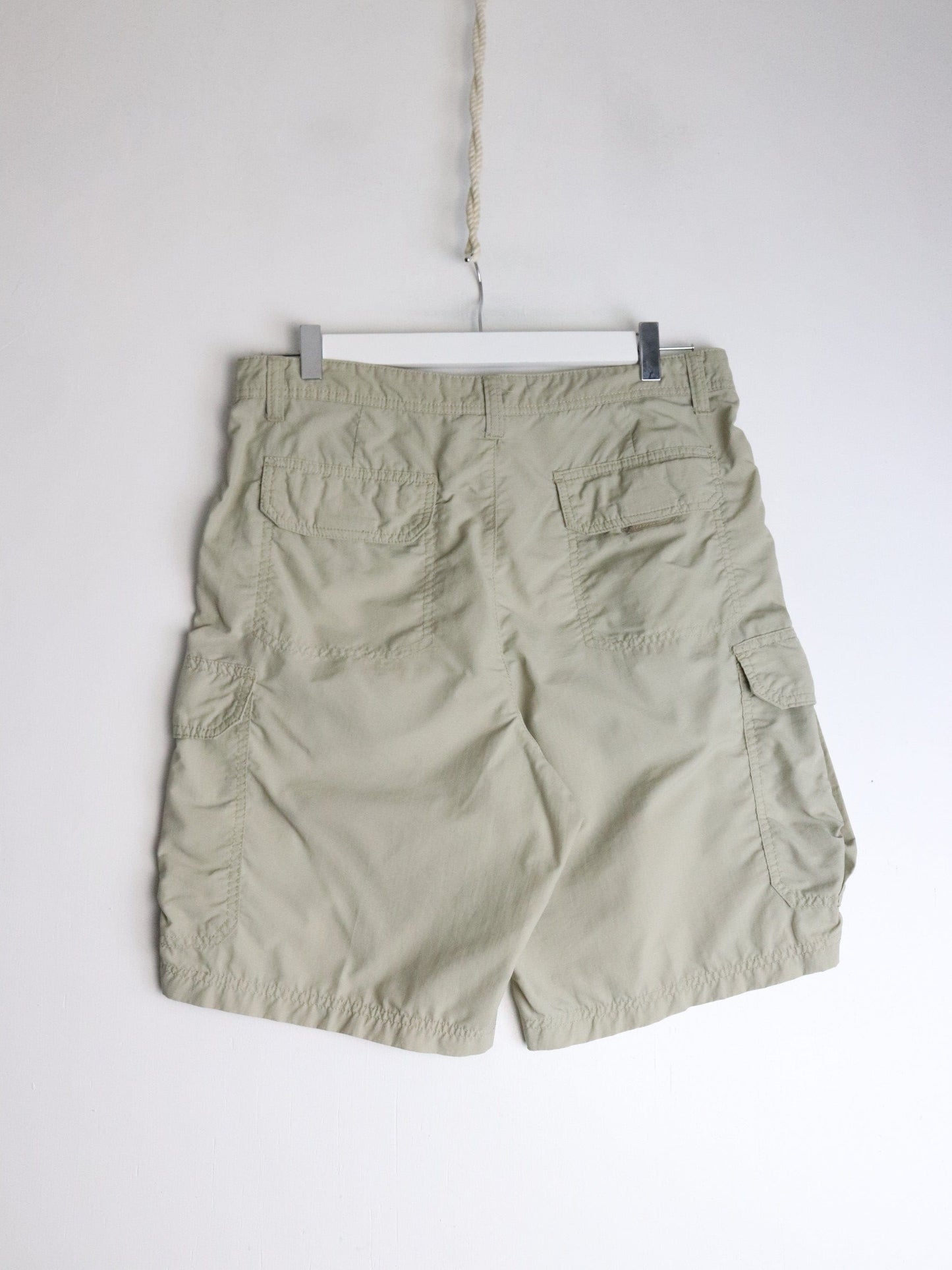Nylon Cargo Shorts Mens 32 Beige from propervintagecanada