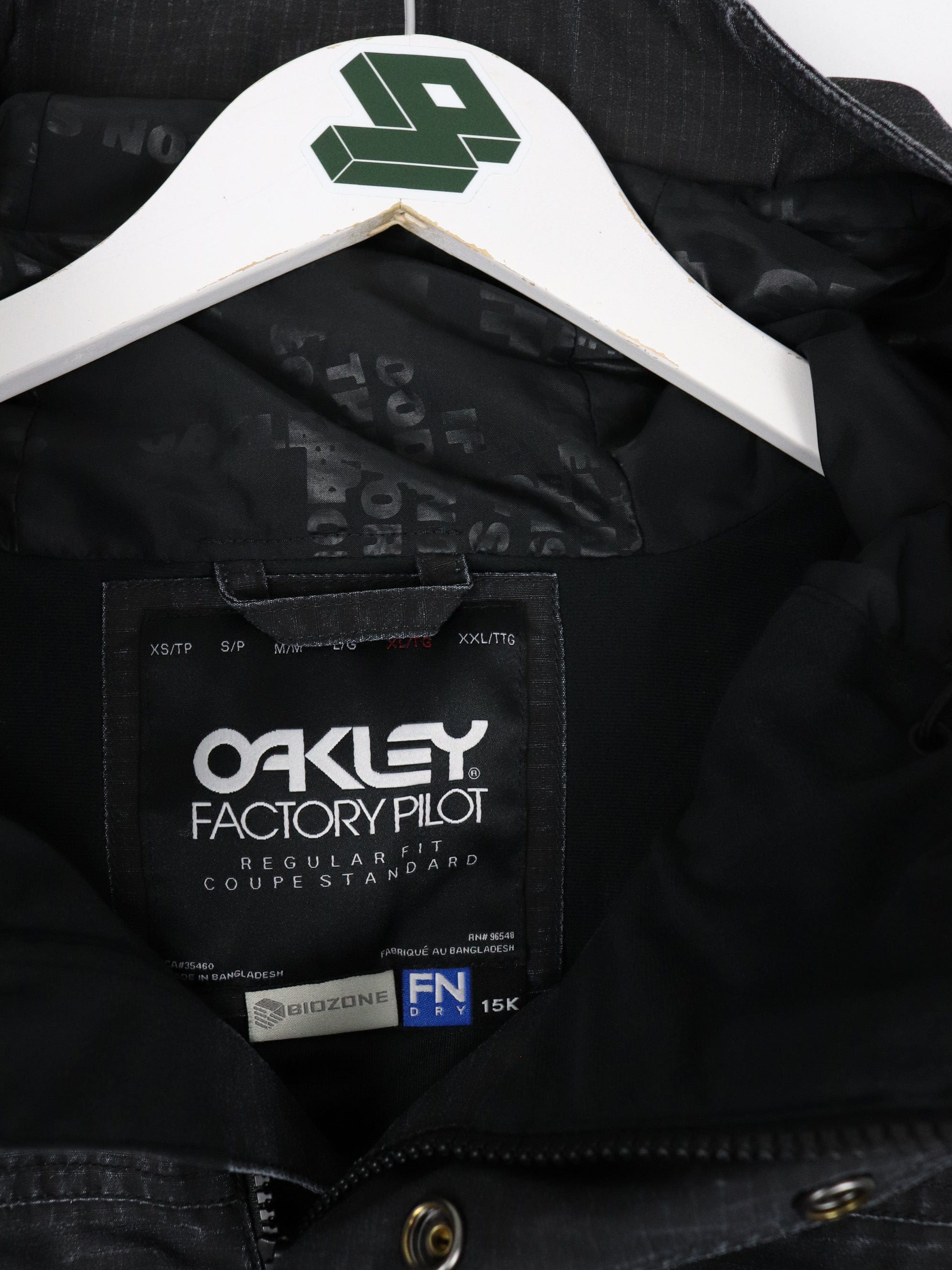Oakley Jacket Mens XL Black Factory pilot FN Dry Biozone Ski Coat