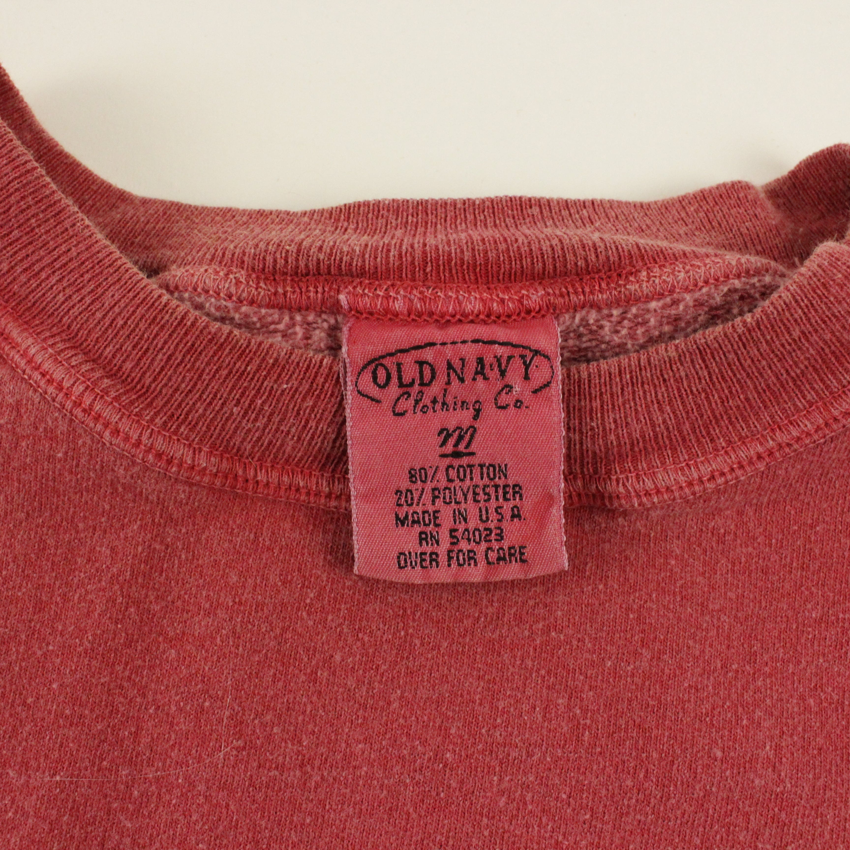 Vintage Old Navy Sweatshirt Mens Medium Red 90s Football Sweater