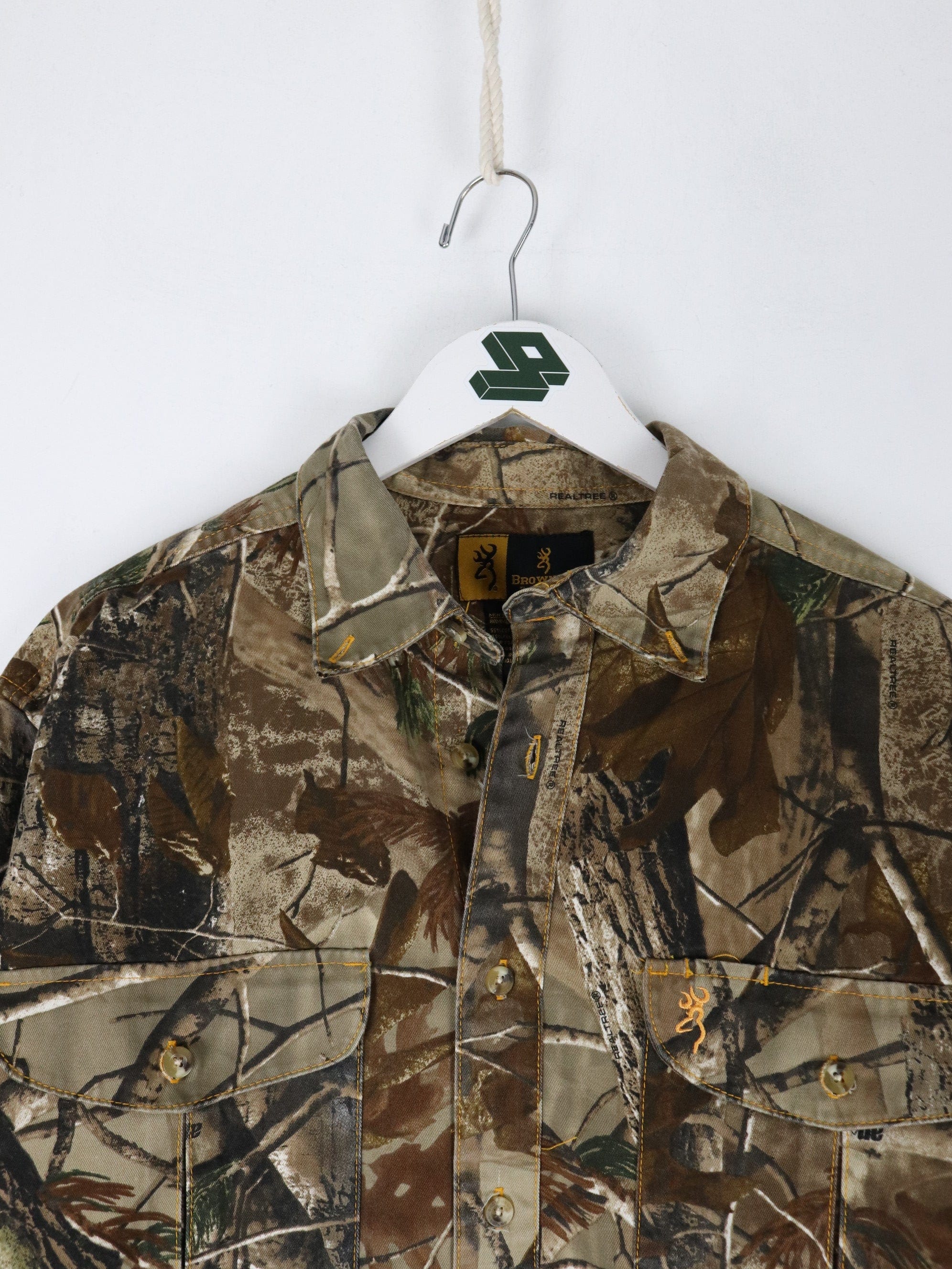 Vintage Rattlers Brand Realtree Camo Men's Button Up Front Shirt