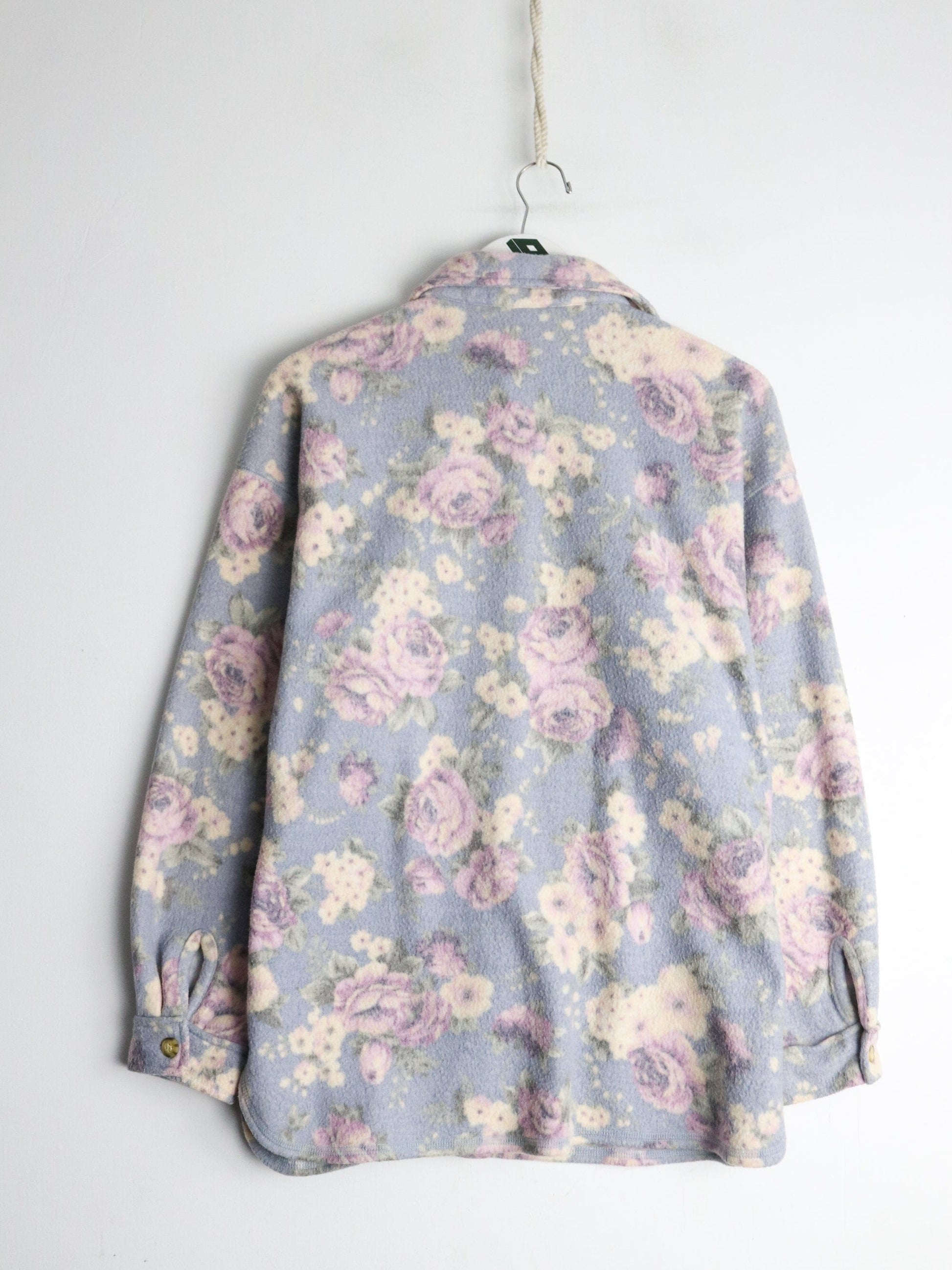 Other Button Up Shirts Floral Sweater Womens Large Pink Button Up Fleece