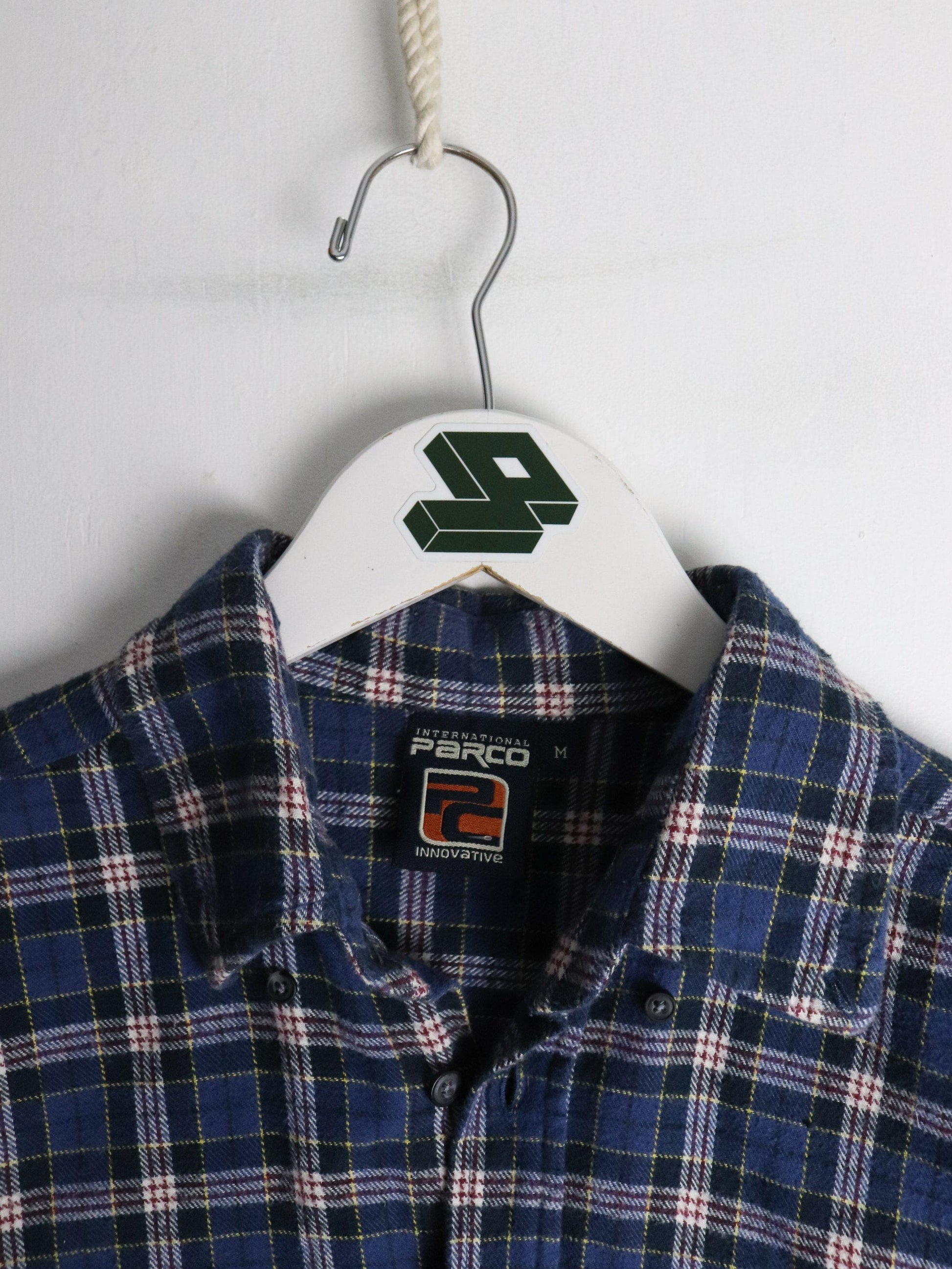 Other Button Up Shirts Parco Shirt Mens Medium Blue Plaid Button Up