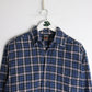 Other Button Up Shirts Parco Shirt Mens Medium Blue Plaid Button Up