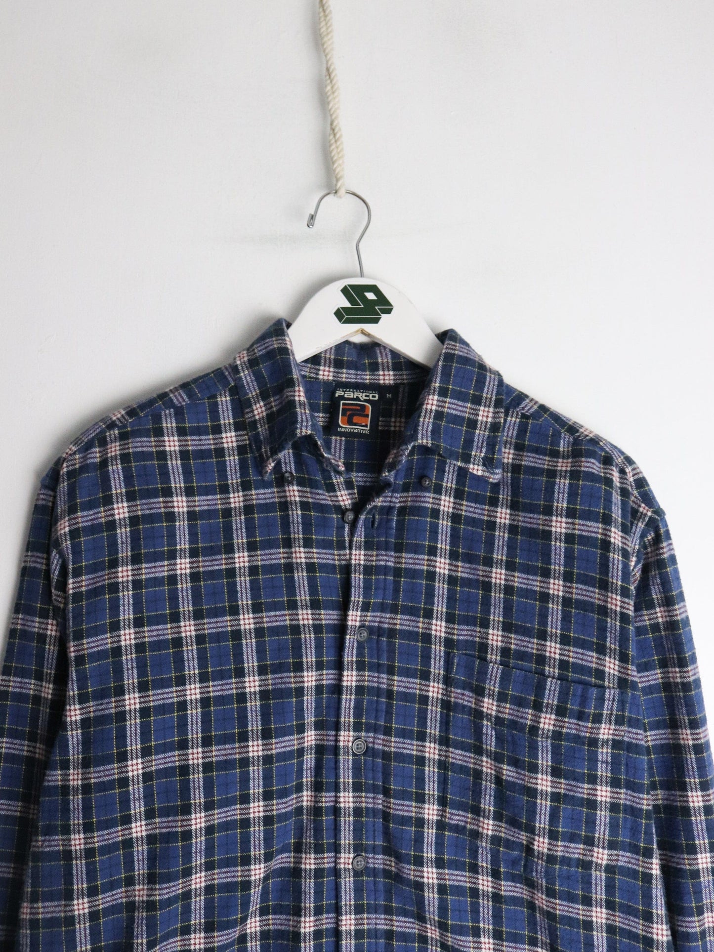 Other Button Up Shirts Parco Shirt Mens Medium Blue Plaid Button Up