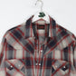 Other Button Up Shirts Plains Western Wear Shirt Mens Large Red Grey Plaid Pearl Snap