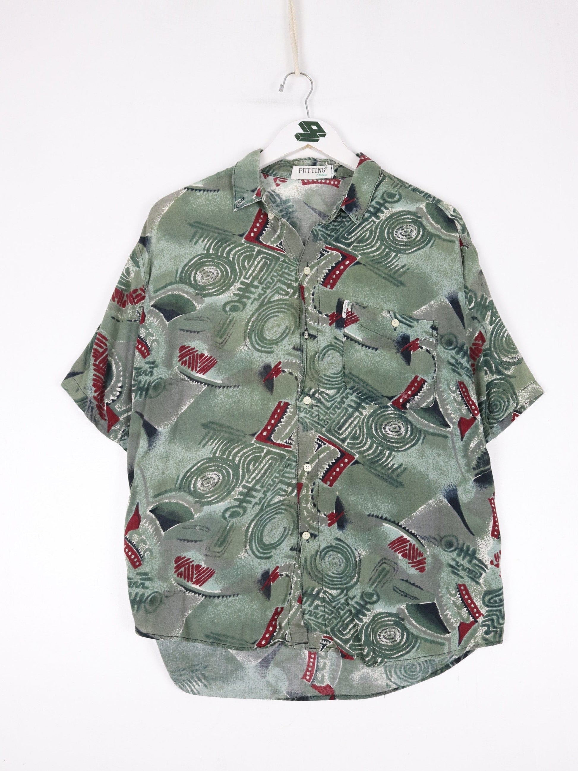 Other Button Up Shirts Putting Green Shirt Mens Medium Green Button Up