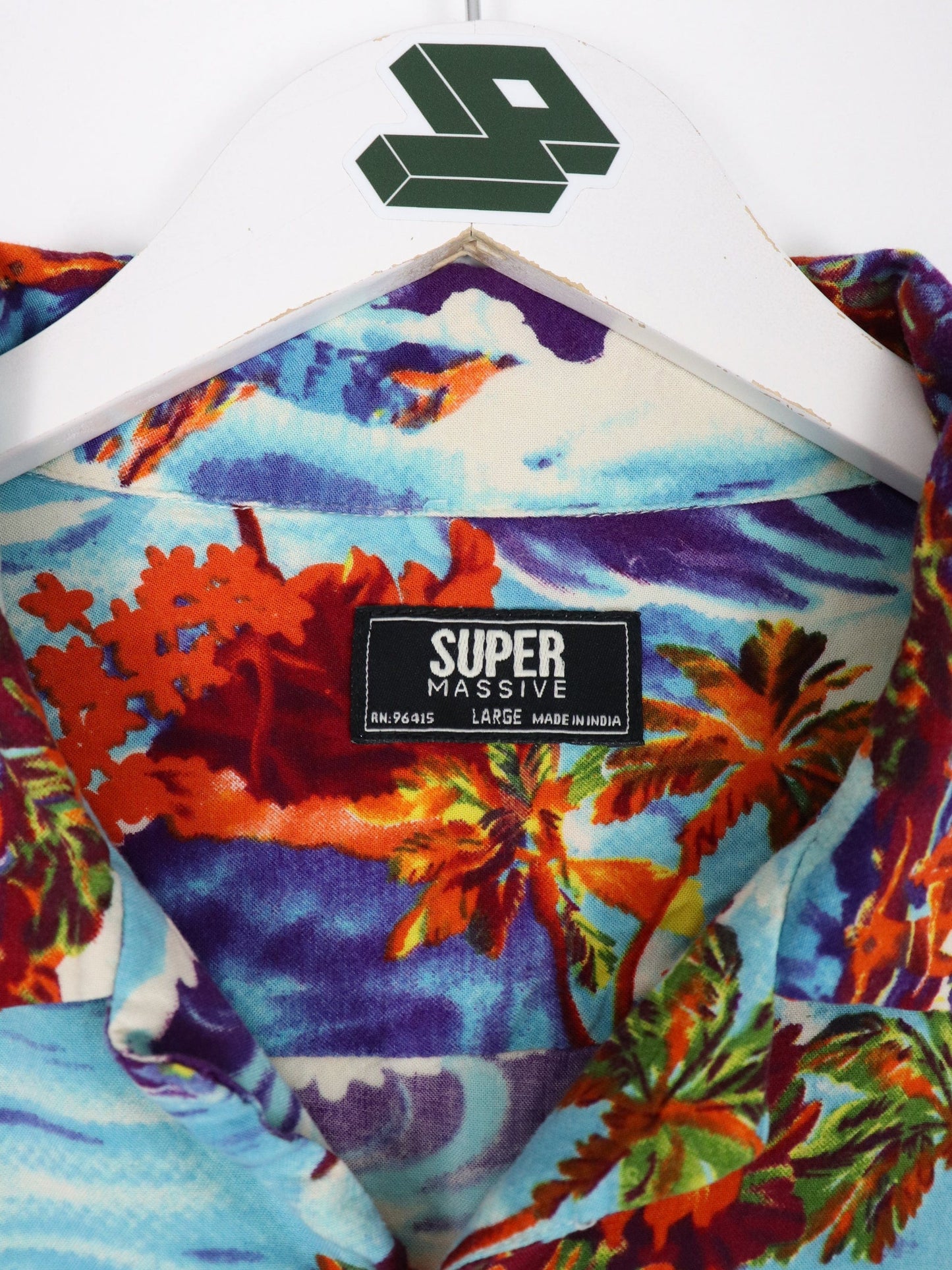 Other Button Up Shirts Super Massive Shirt Mens Large Blue Hawaiian Floral Button Up
