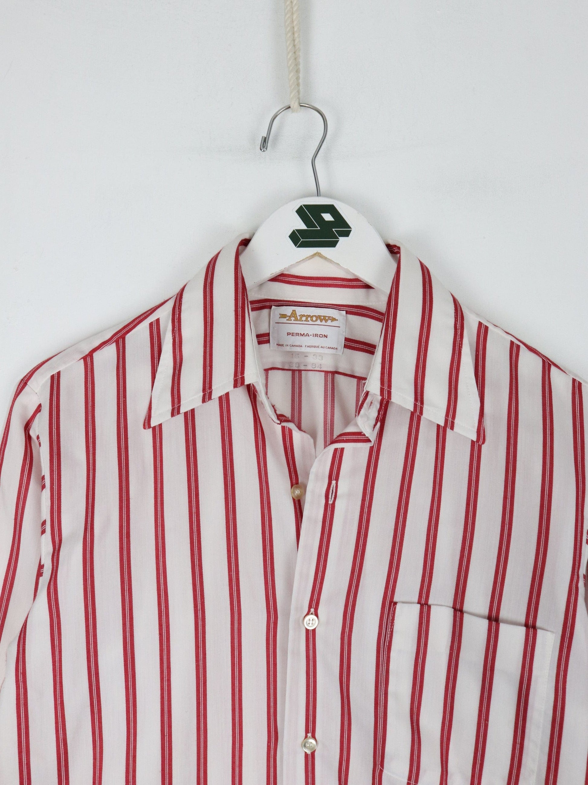 Other Button Up Shirts Vintage Arrow Shirt Mens 15 Medium Red Striped Button Up
