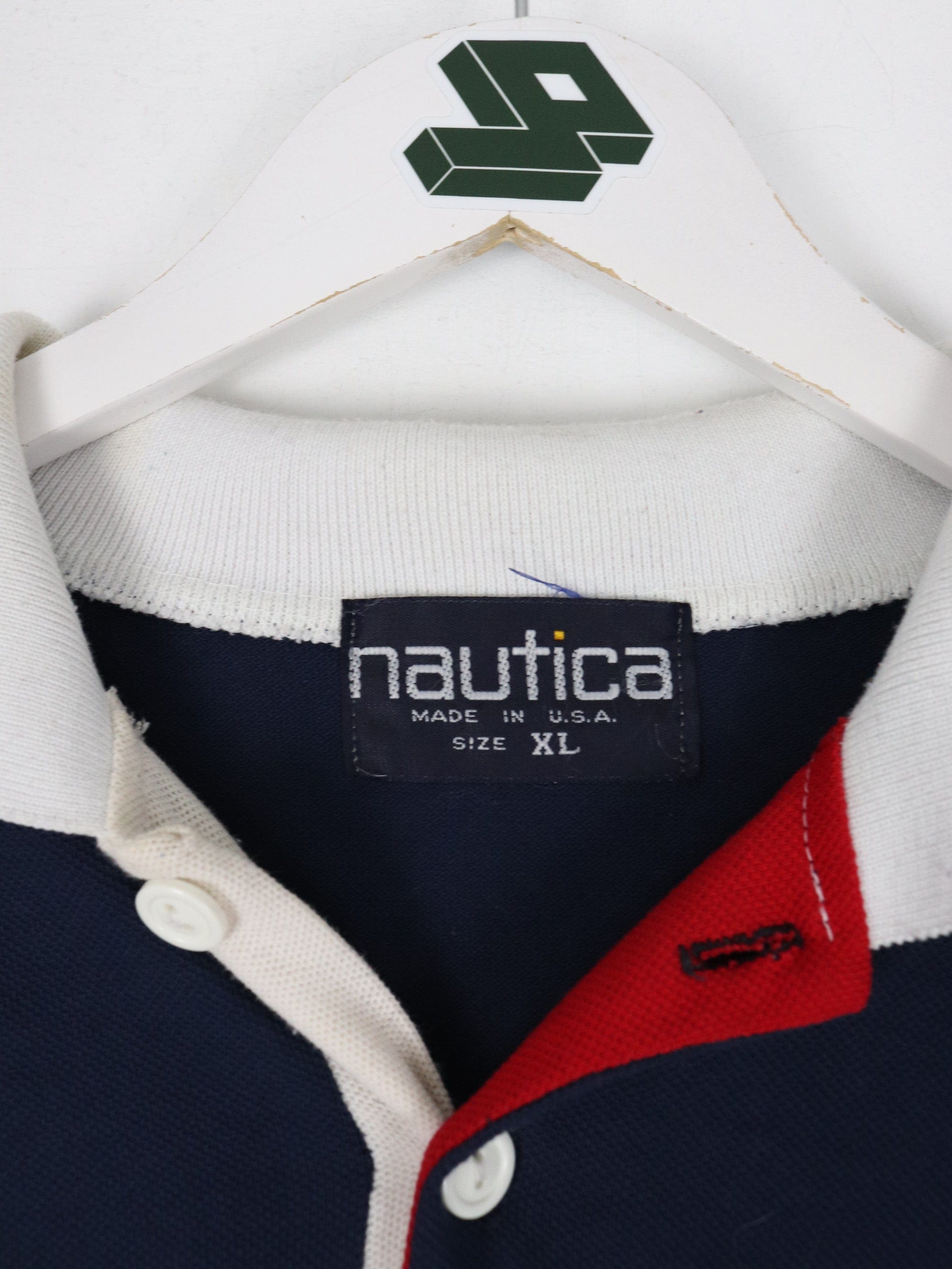 Vintage Bootleg Nautica Polo Shirt Mens XL Red Sailing 90s Long Sleeve