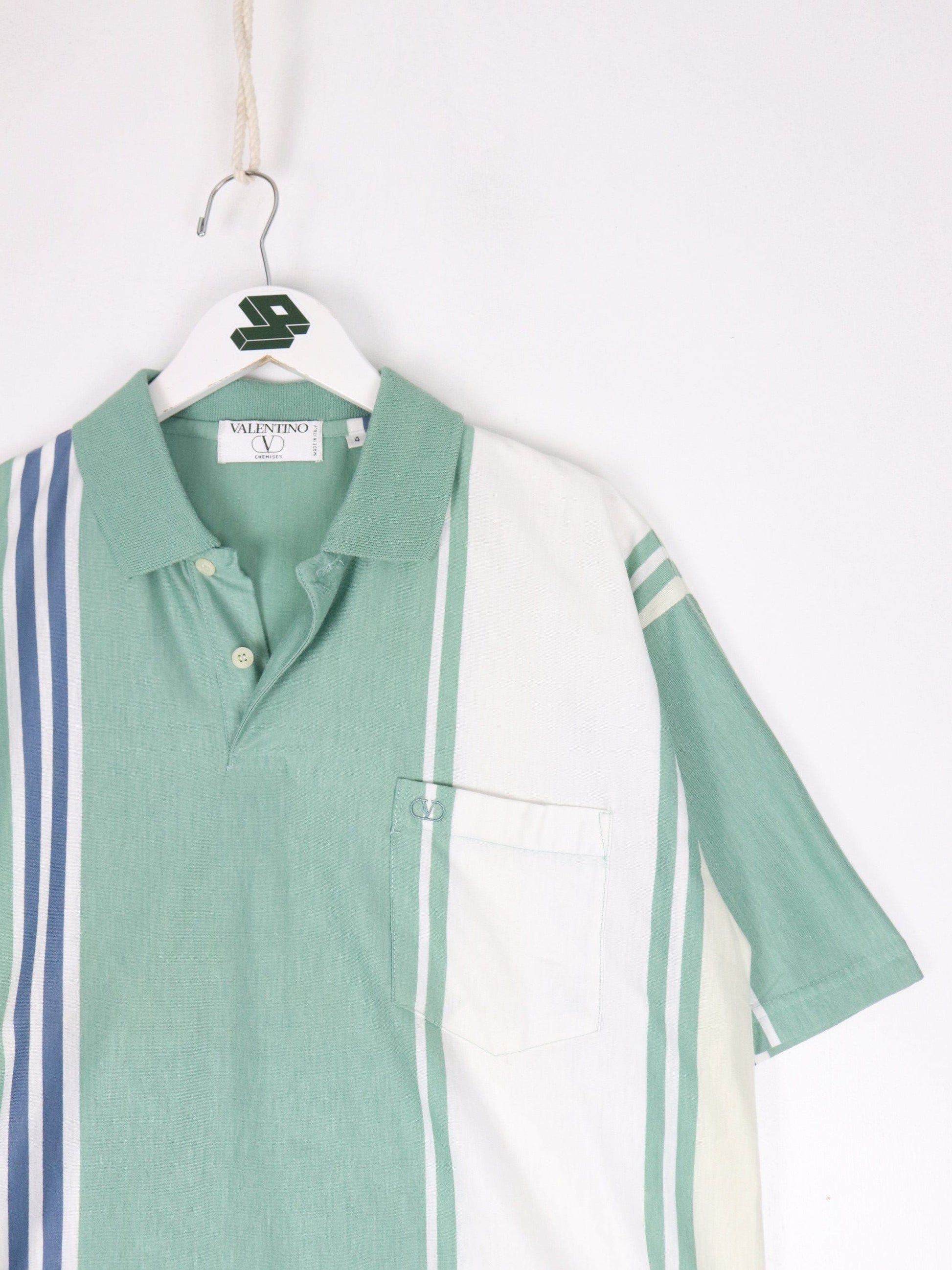 Other Button Up Shirts Vintage Bootleg Valentino Polo Shirt Mens 4 Large Green Striped