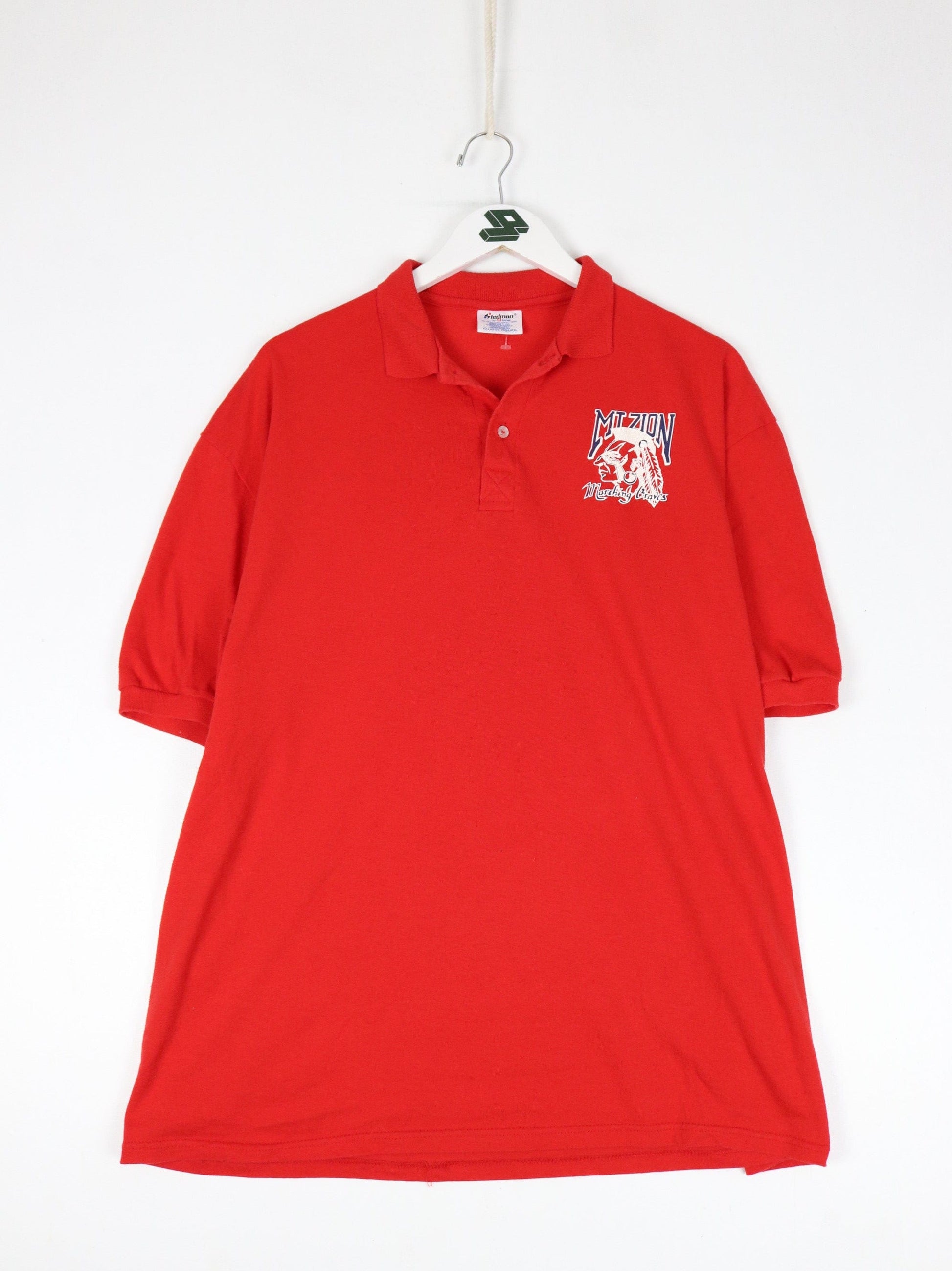 Other Button Up Shirts Vintage Mt Zion Marching Graves Polo Shirt Mens 2XL Red Band 80s