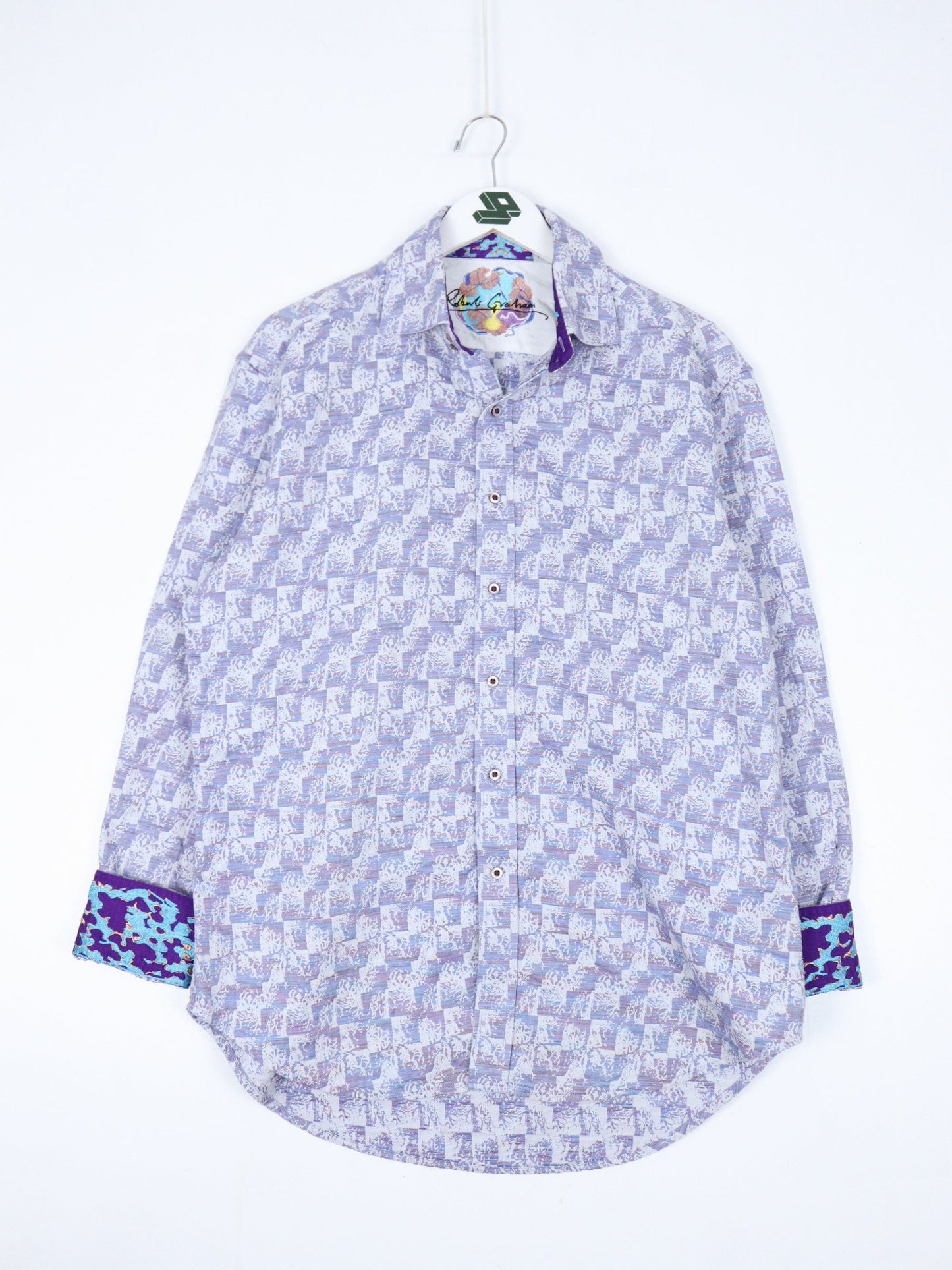 Other Button Up Shirts Vintage Robert Graham Shirt Mens Large Purple Striped Button Up
