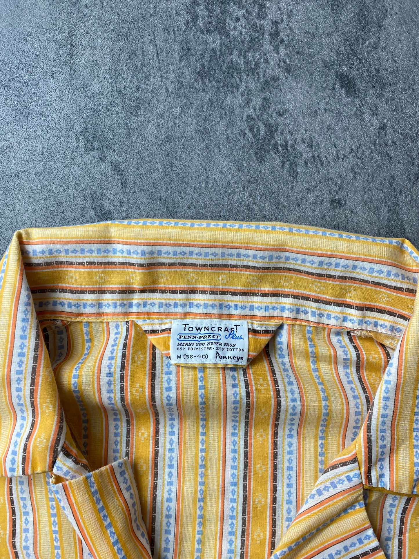 Other Button Up Shirts Vintage Town Craft Shirt Mens Medium Orange Striped Lightweight 70s 80s